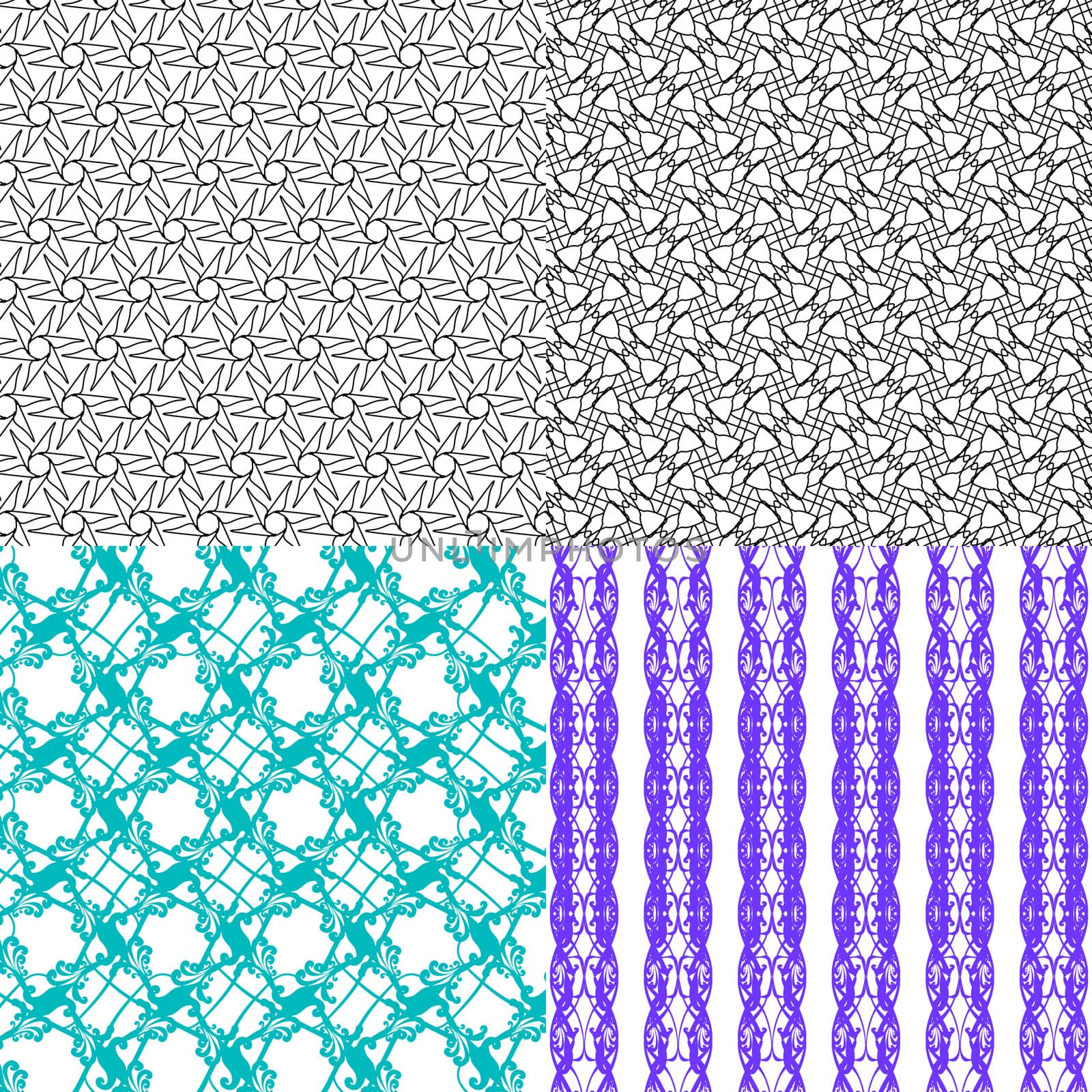 Set of  geometric pattern in op art design.  illustration art