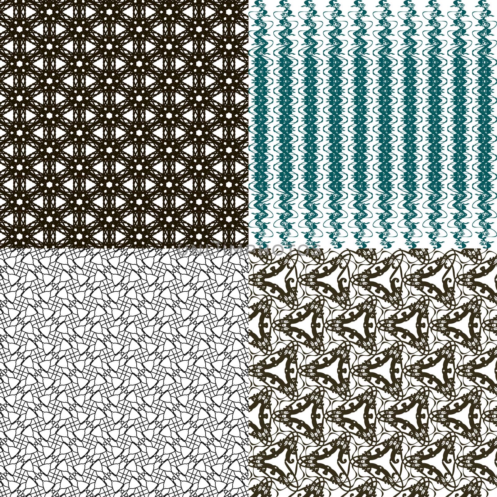 Set of  geometric pattern in op art design.  illustration art