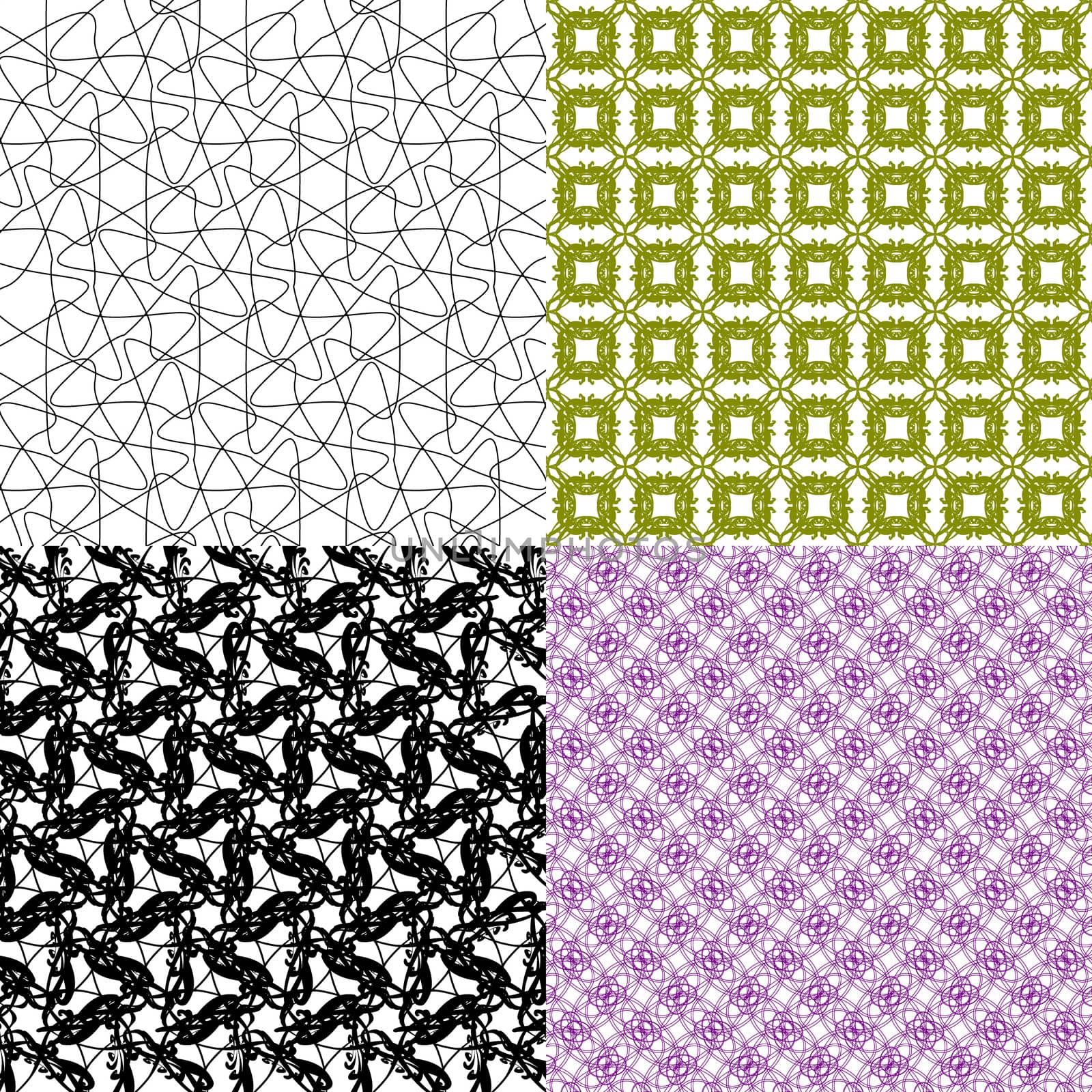 Set of  geometric pattern in op art design.  illustration art