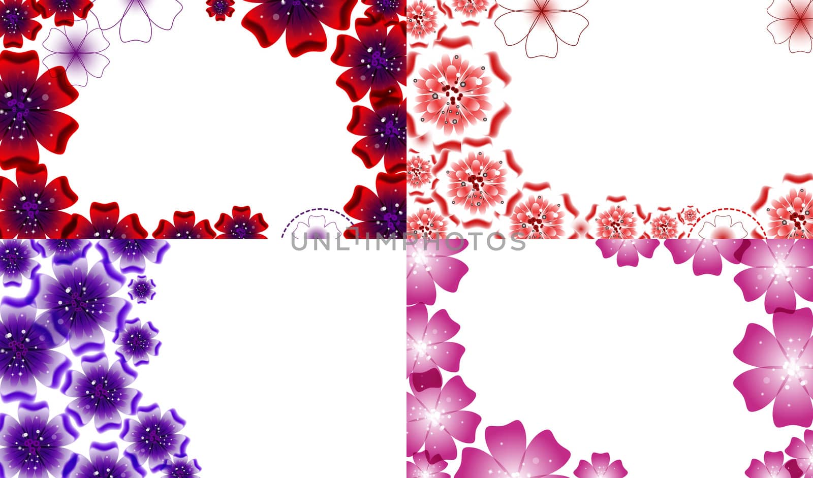 Set of Abstract flower background with place for your text.  by serhii_lohvyniuk