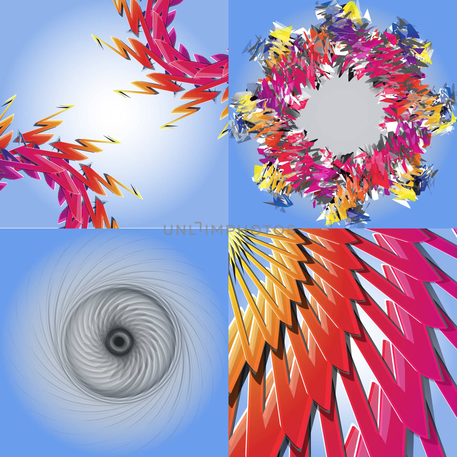 Set of Abstract modern wave colorful background.  illustration