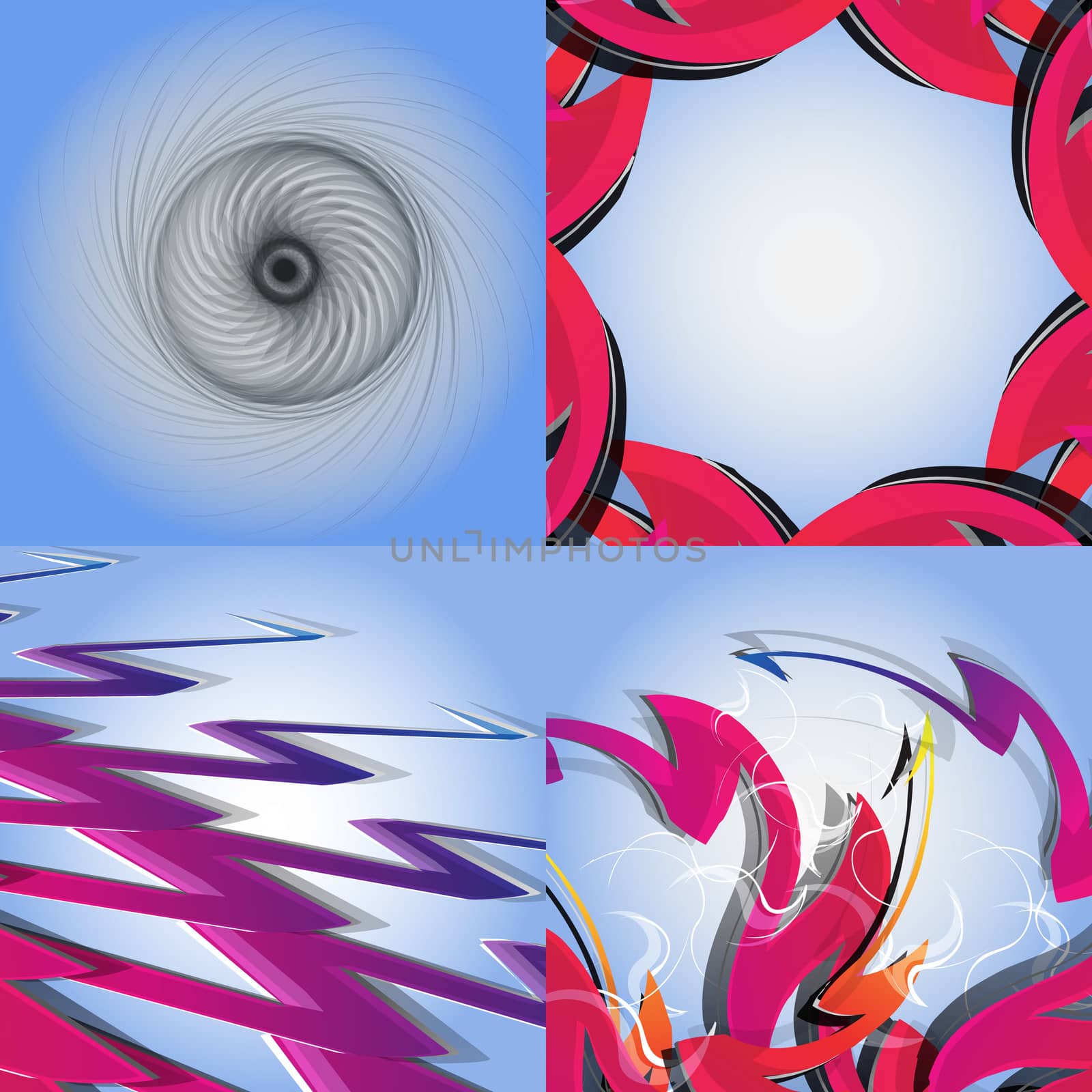 Set of Abstract modern wave colorful background.  illustration