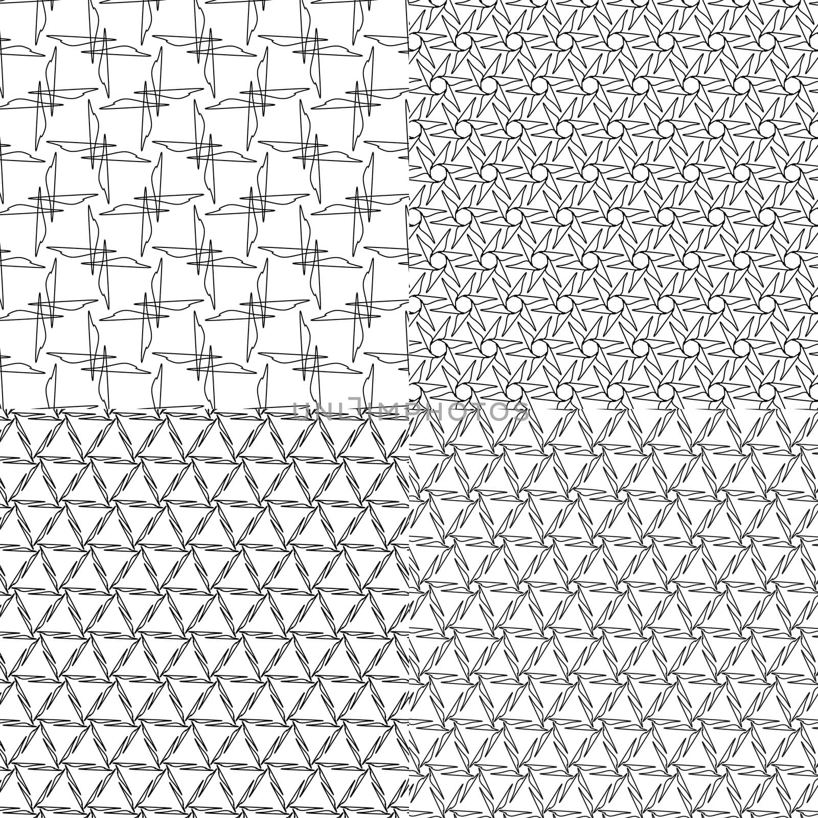 Set of abstract vintage geometric wallpaper pattern background.  illustration