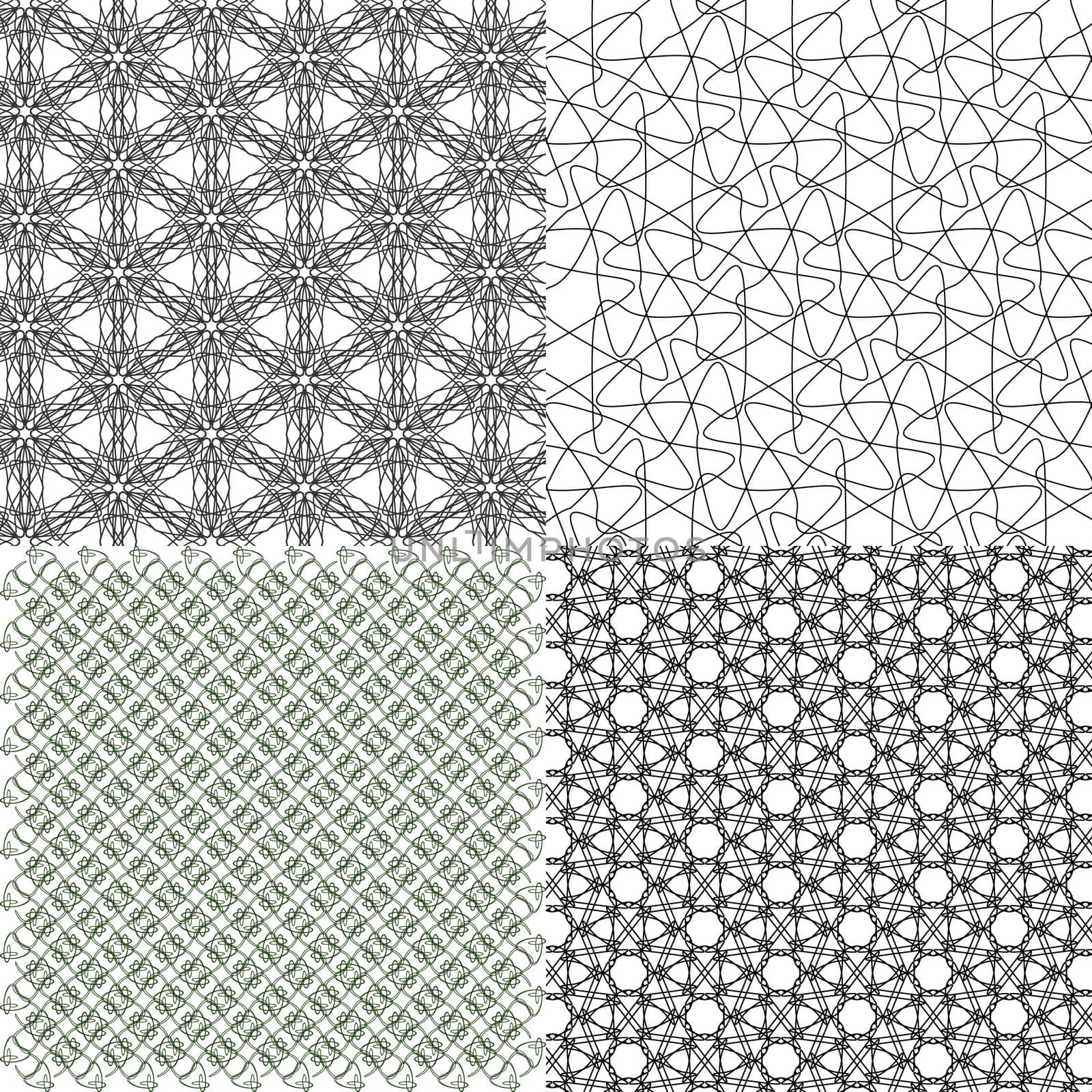 Set of  geometric pattern in op art design.  illustration art