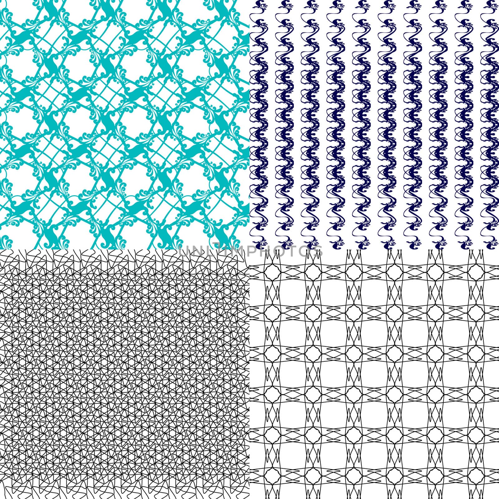 Set of abstract vintage geometric wallpaper pattern background.  illustration