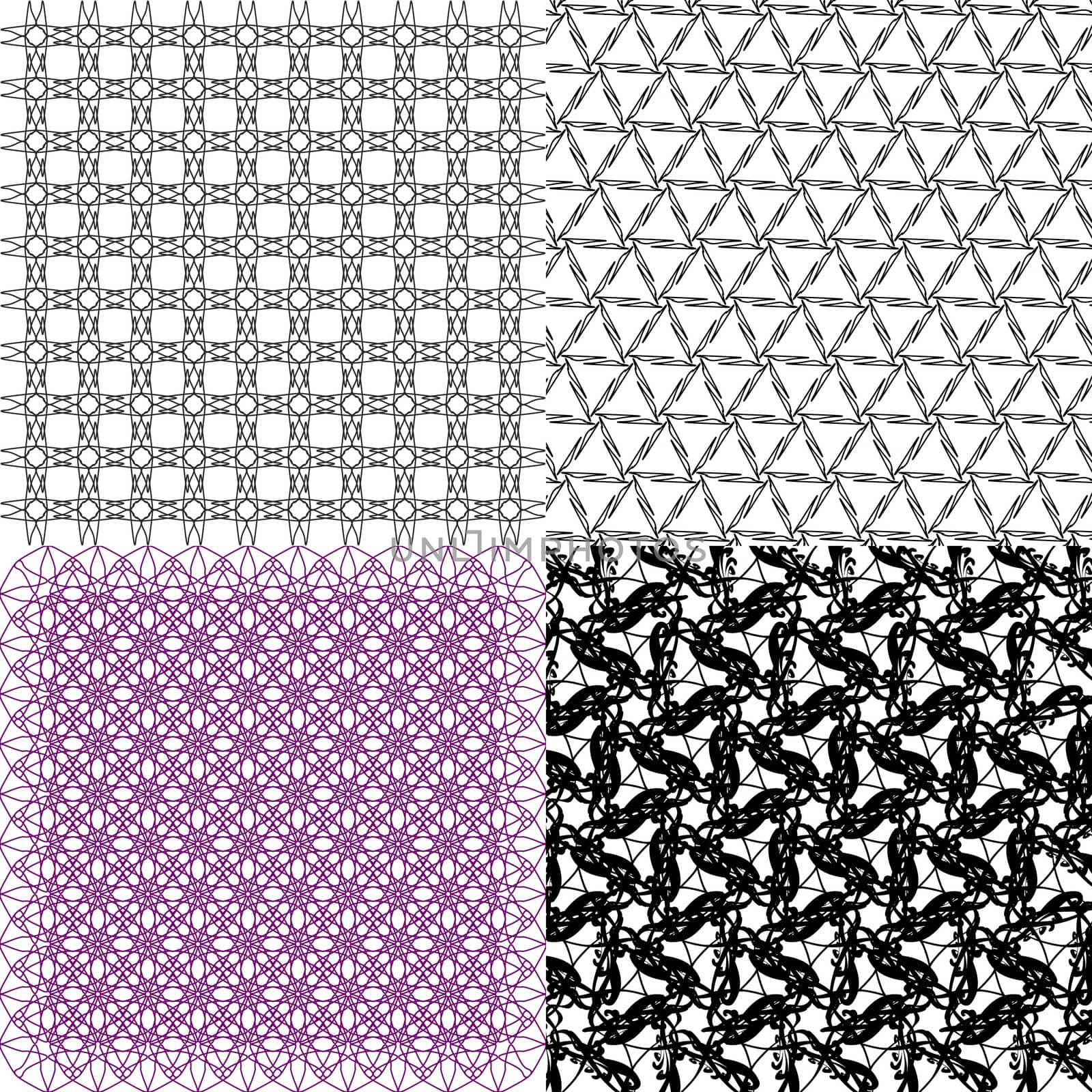 Set of abstract vintage geometric wallpaper pattern background.  illustration