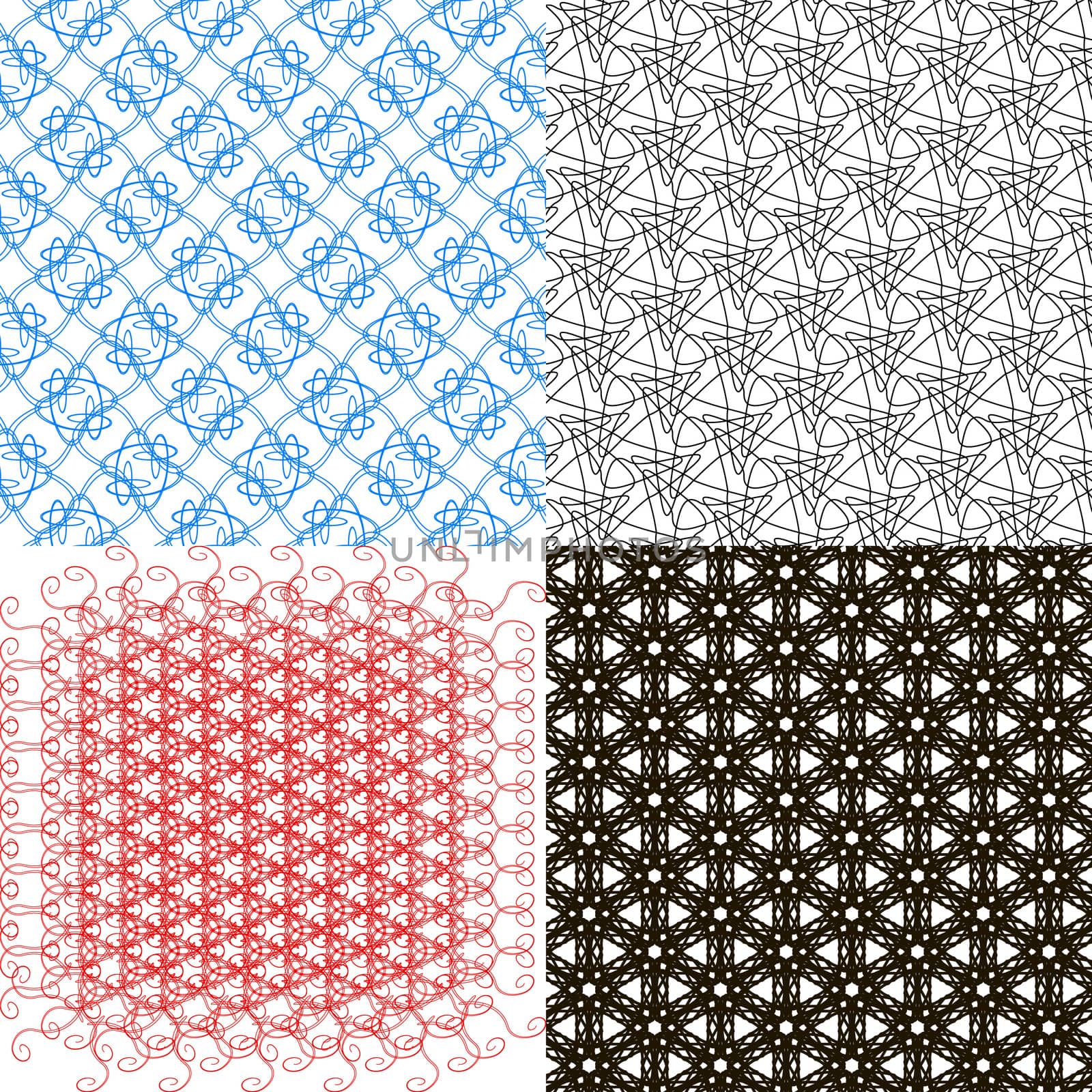 Set of 4 monochrome elegant patterns. ornaments. May be used as background. backdrop by serhii_lohvyniuk