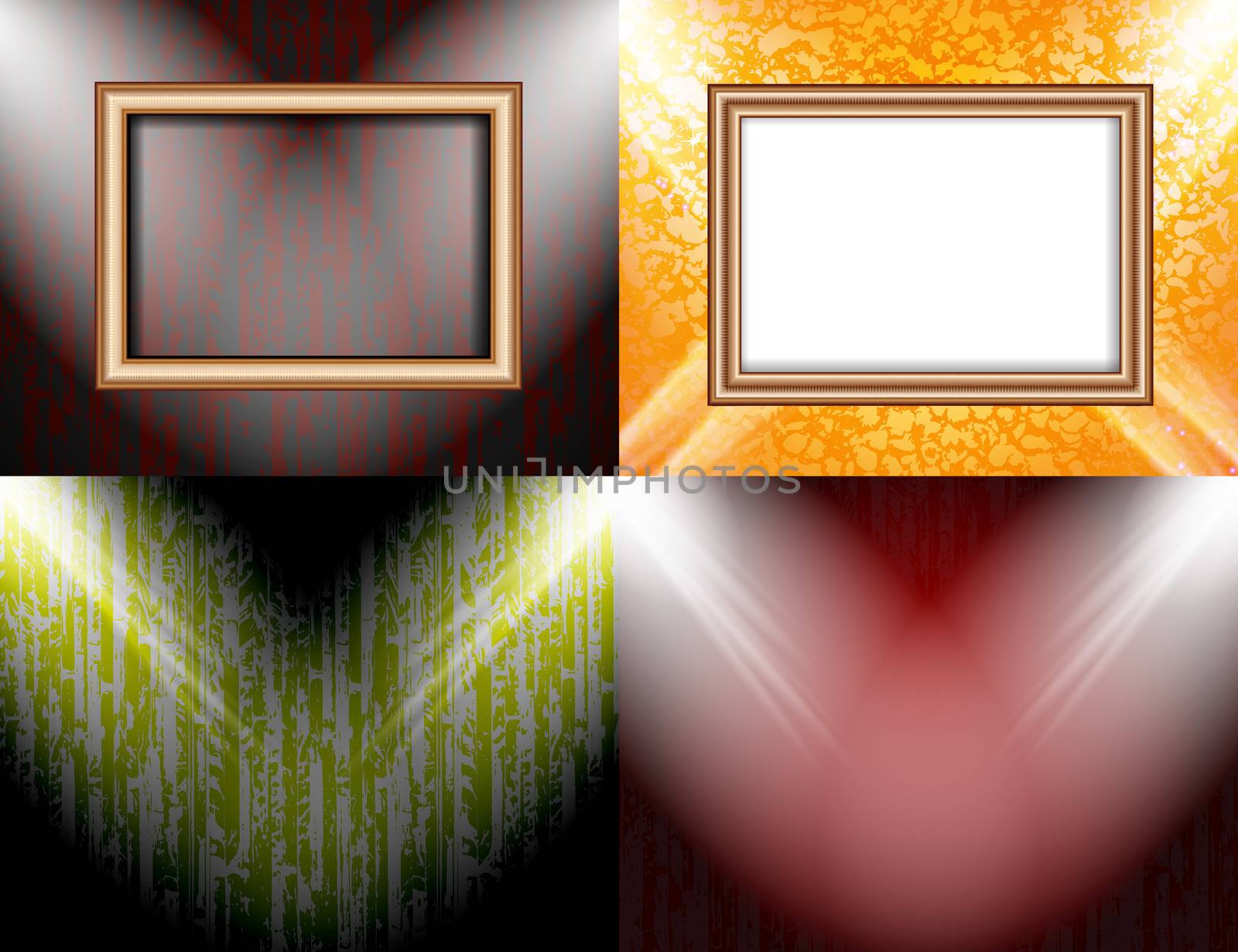 Set of Background with frames and spotlights.  by serhii_lohvyniuk