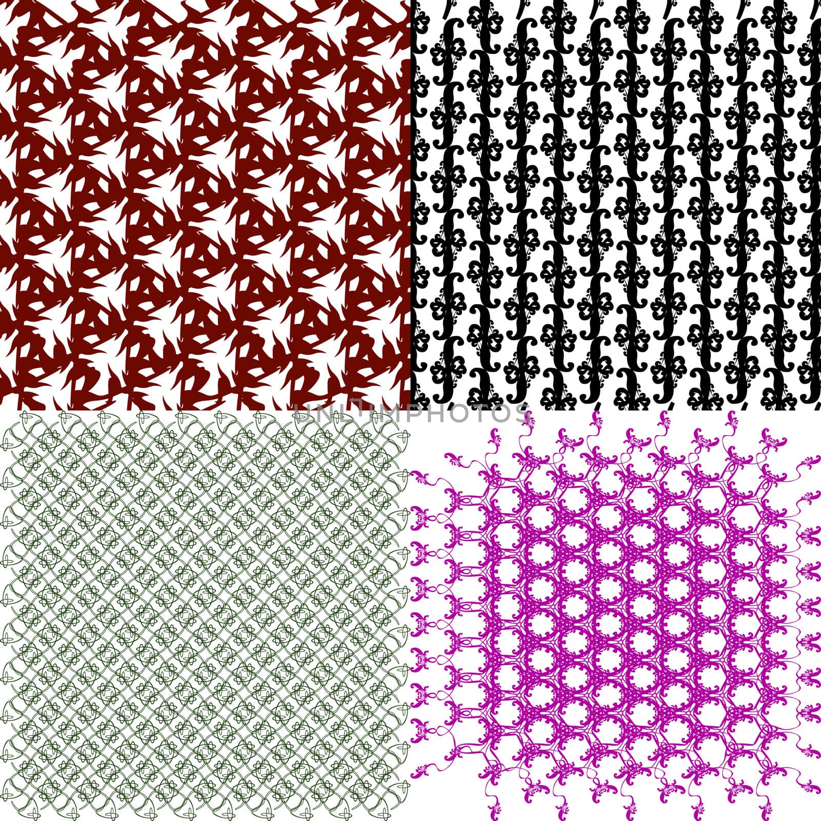 Set of  pattern. Modern stylish texture. Repeating abstract background.  illustration