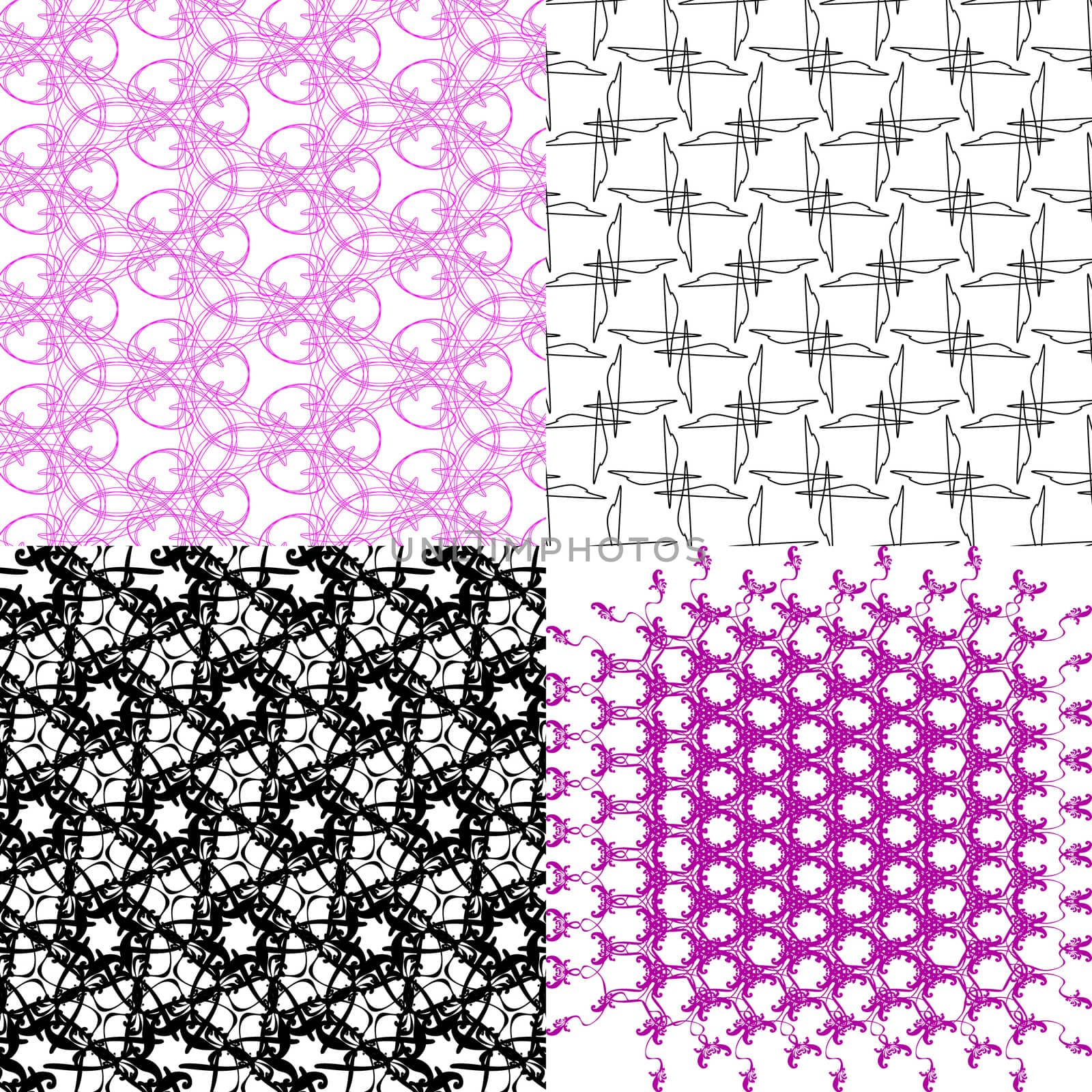 Set of abstract vintage geometric wallpaper pattern background.  illustration