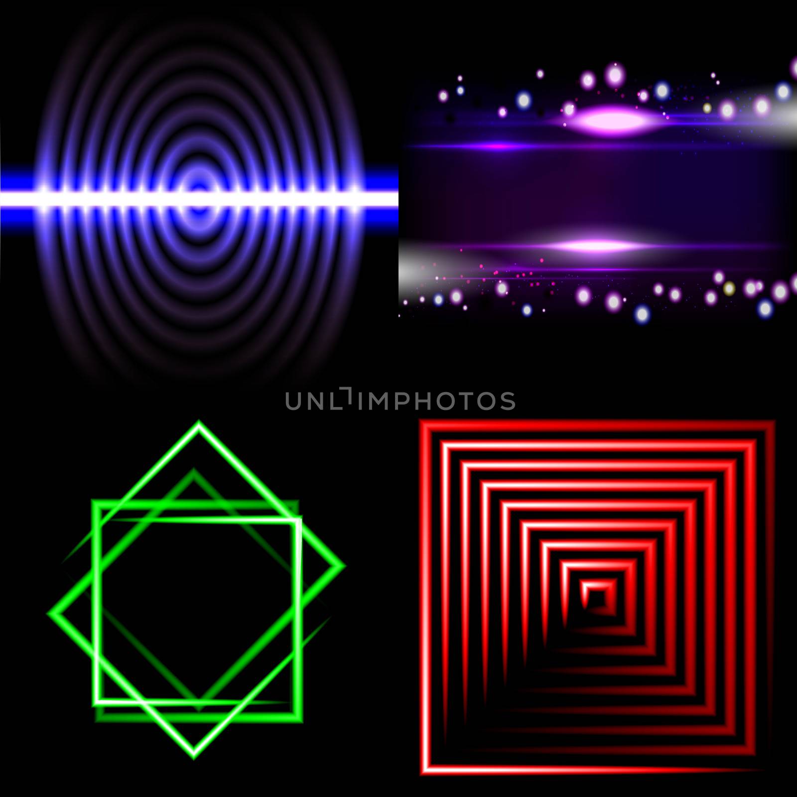 Set of Blurry abstract lines. Light effect. Sparkle background.  illustration