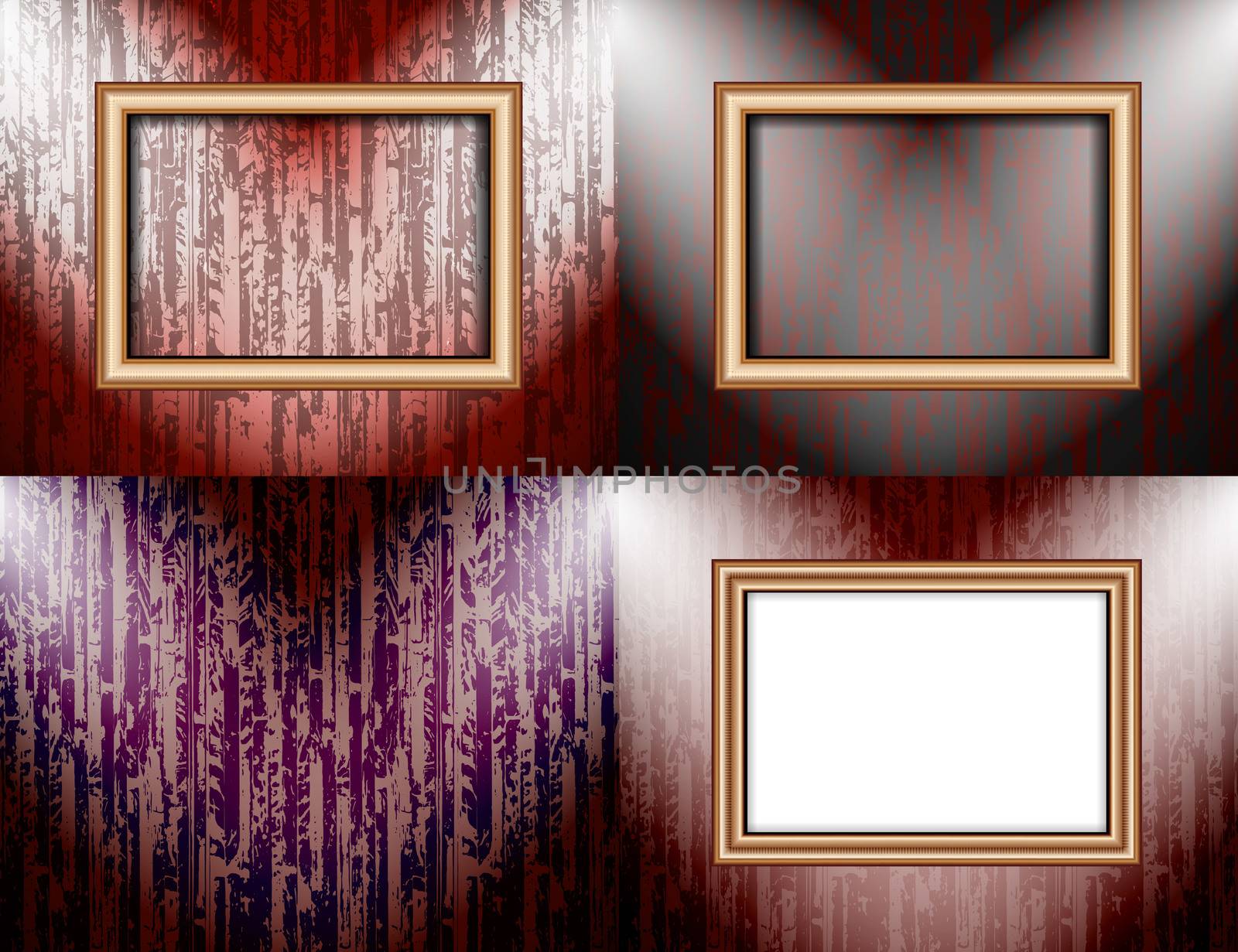 Set of Background with frames and spotlights.  illustration