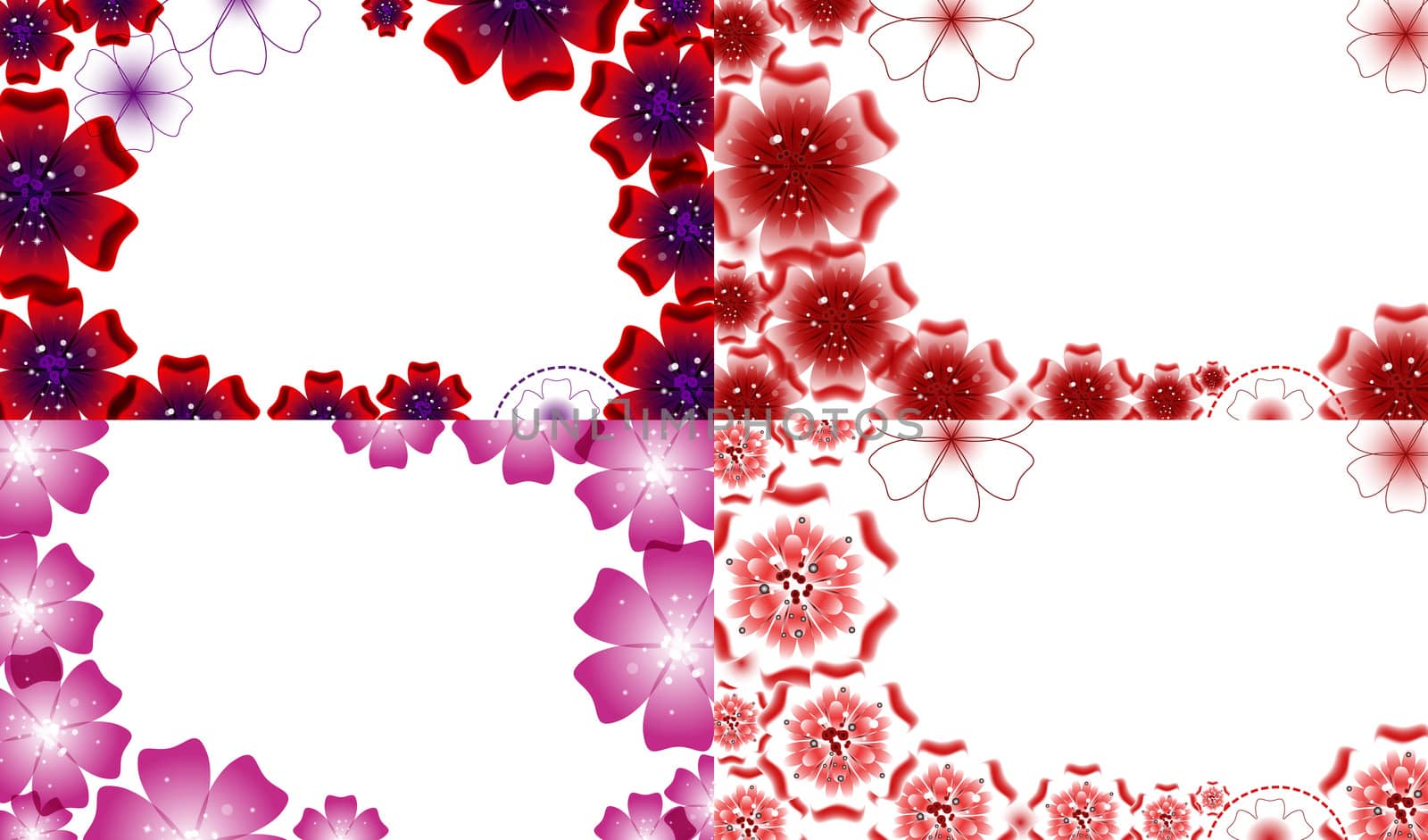 Set of Abstract flower background with place for your text.  illustration