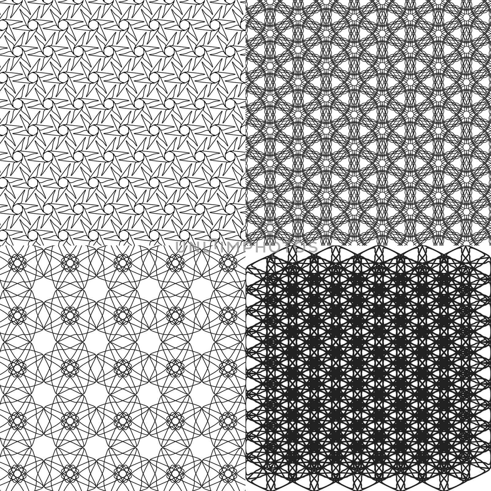 Set of abstract vintage geometric wallpaper pattern background.  illustration