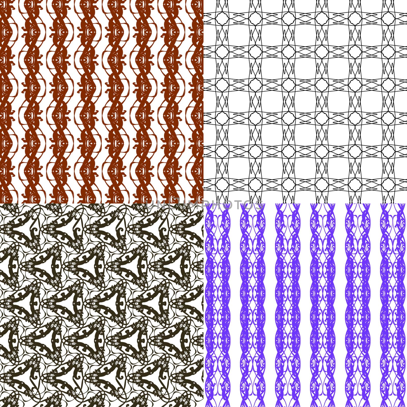 Set of abstract vintage geometric wallpaper pattern background.  illustration