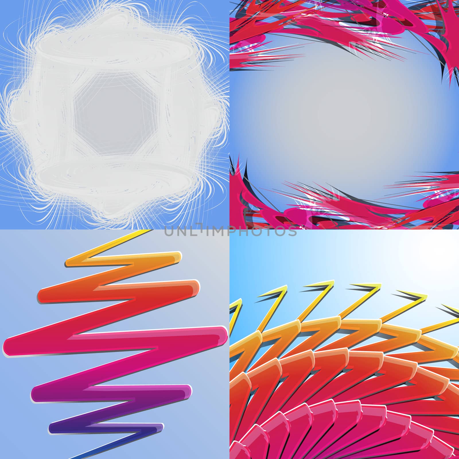 Set of Abstract Rainbow concept background.  illustration