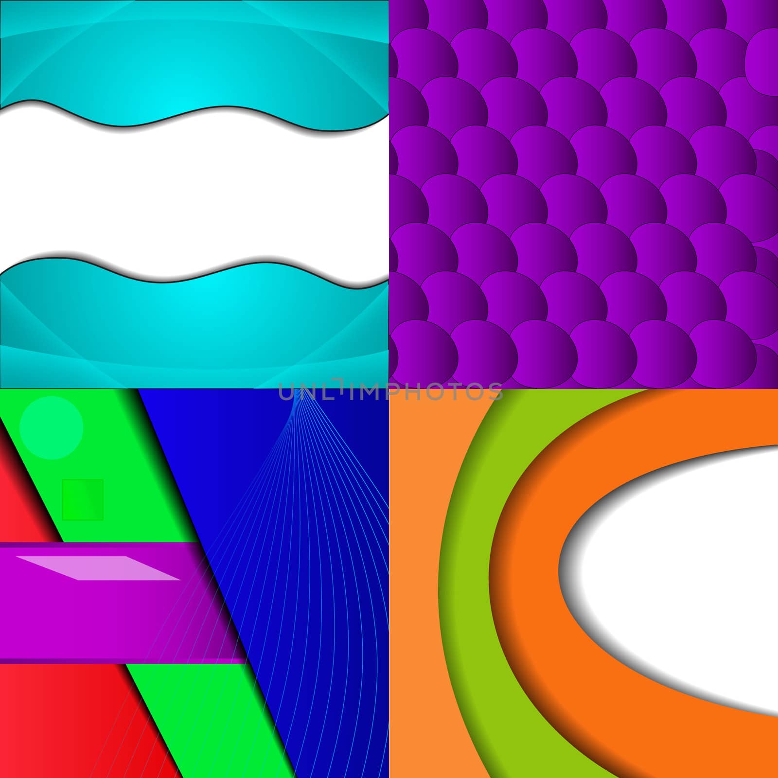 Set of bright abstract backgrounds. Design eps 10.  by serhii_lohvyniuk