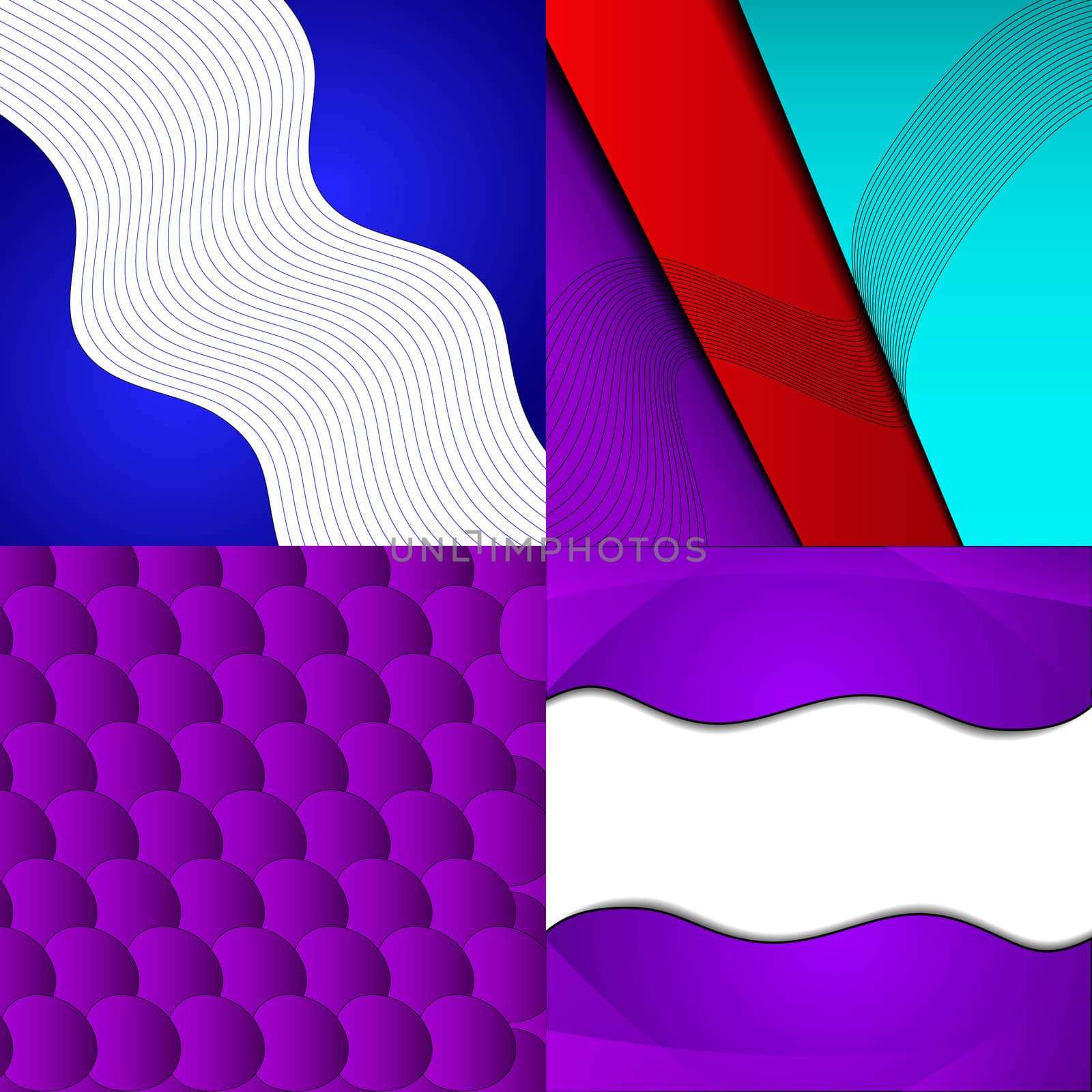 Set of bright abstract backgrounds. Design eps 10.  by serhii_lohvyniuk