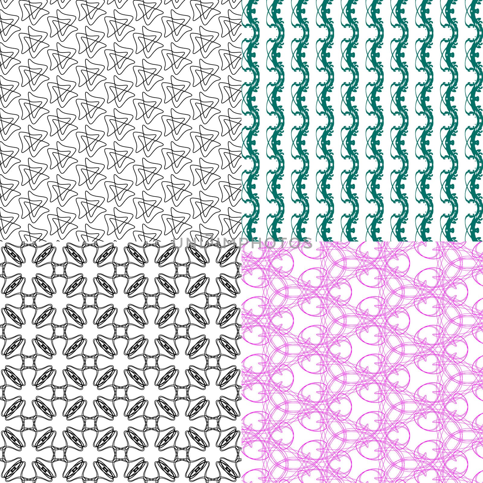 Set of abstract vintage geometric wallpaper pattern background.  illustration