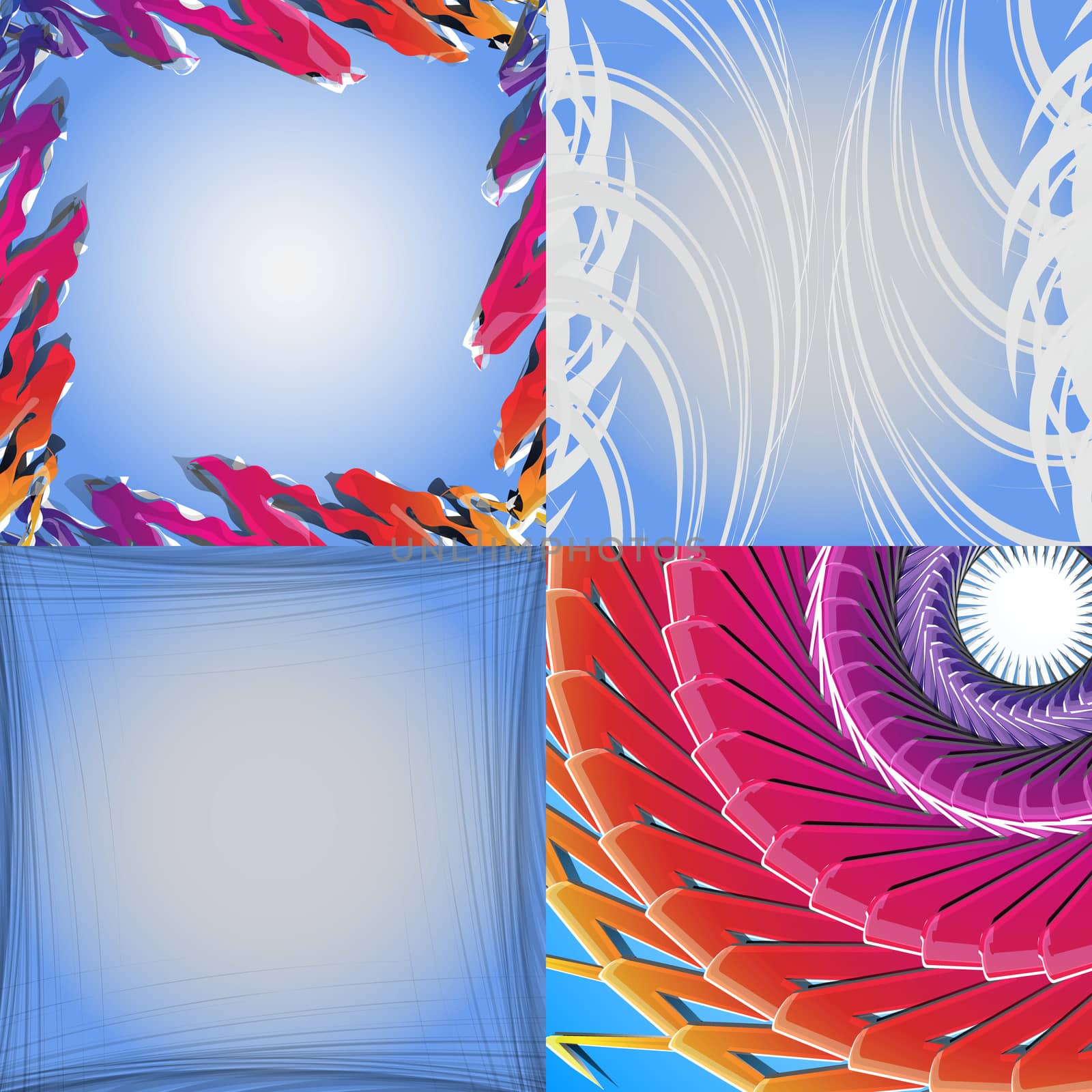 Set of Abstract Rainbow concept background.  illustration