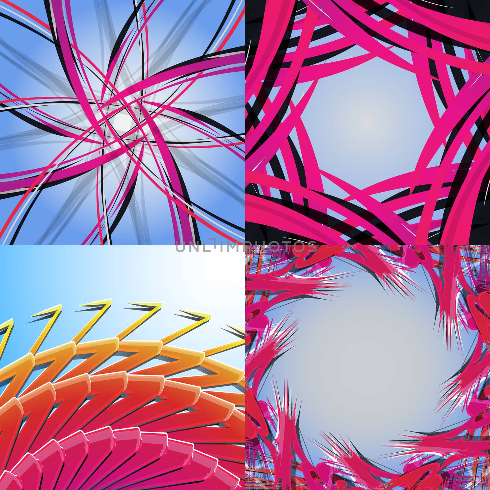 Set of Abstract Rainbow concept background.  illustration