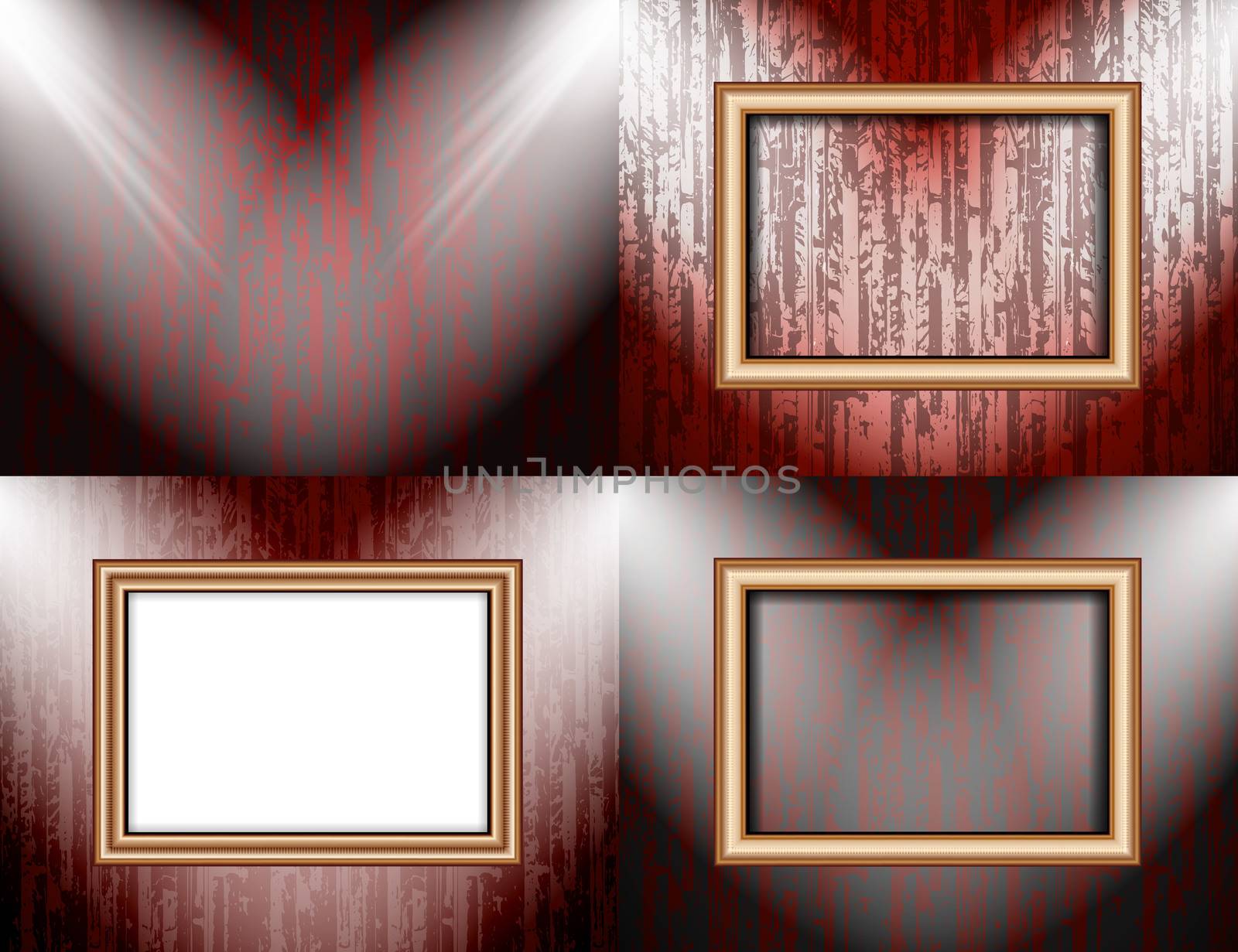 Set of Background with frames and spotlights.  illustration