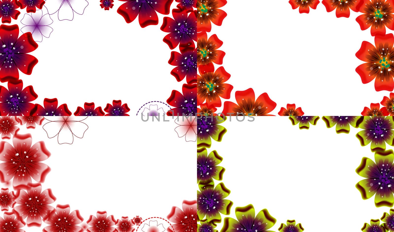 Set of Spring background for the design of flowers.  illustration