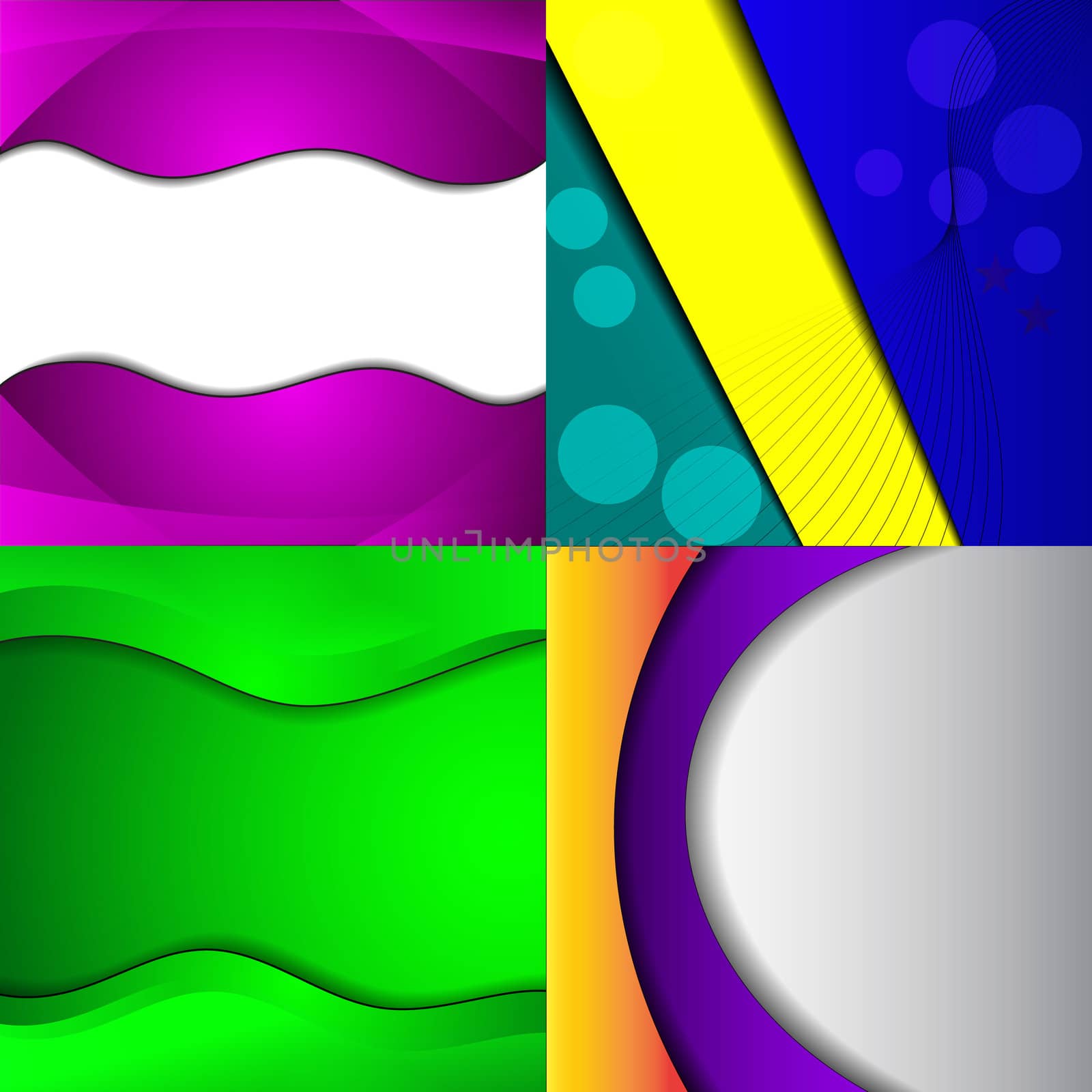 Set of bright abstract backgrounds. Design eps 10.  by serhii_lohvyniuk