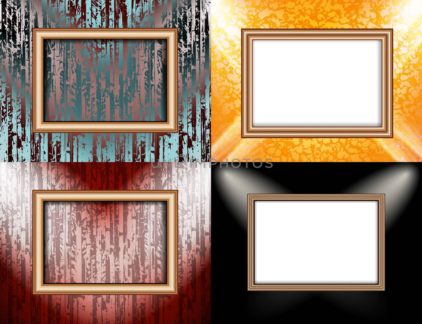 Set of Background with frames and spotlights.  by serhii_lohvyniuk