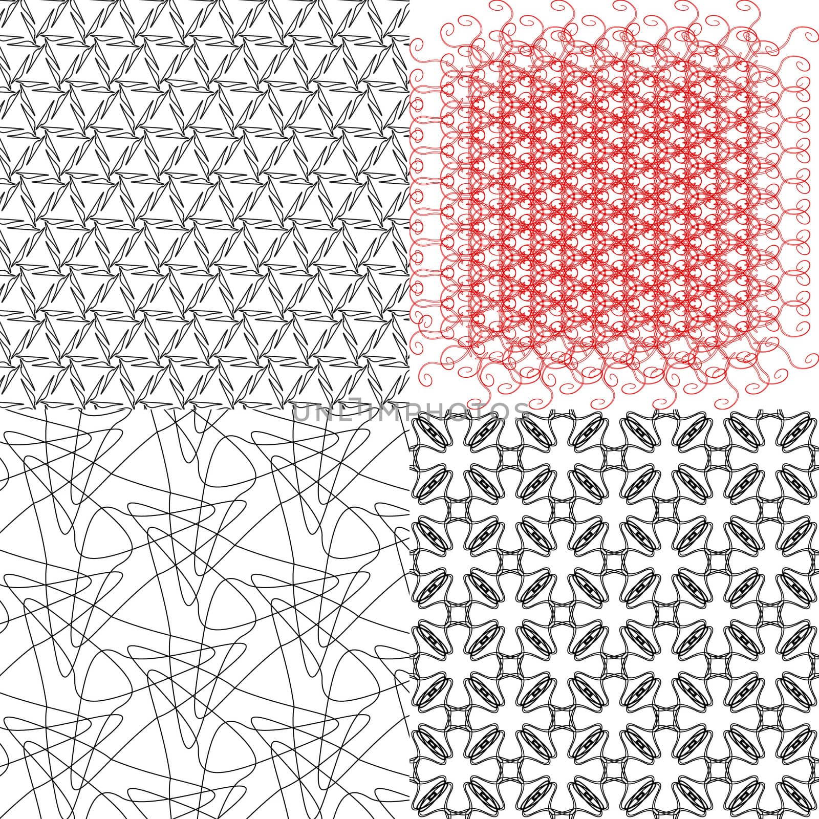 Set of  geometric pattern in op art design.  illustration art