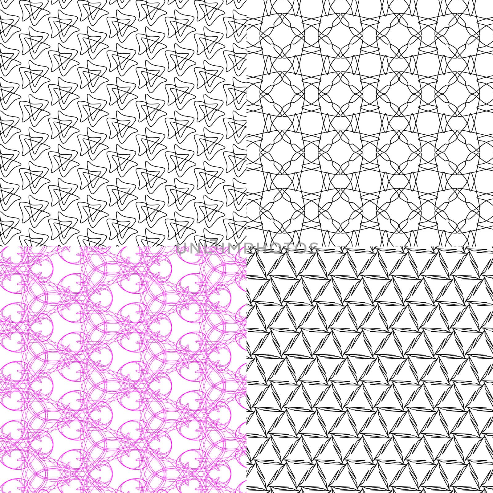 Set of  geometric pattern in op art design.  illustration art