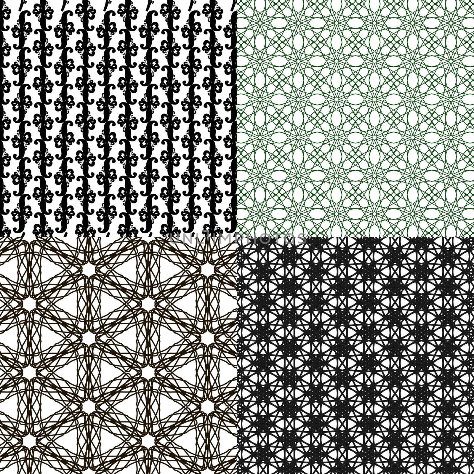 Set of  geometric pattern in op art design.  illustration art