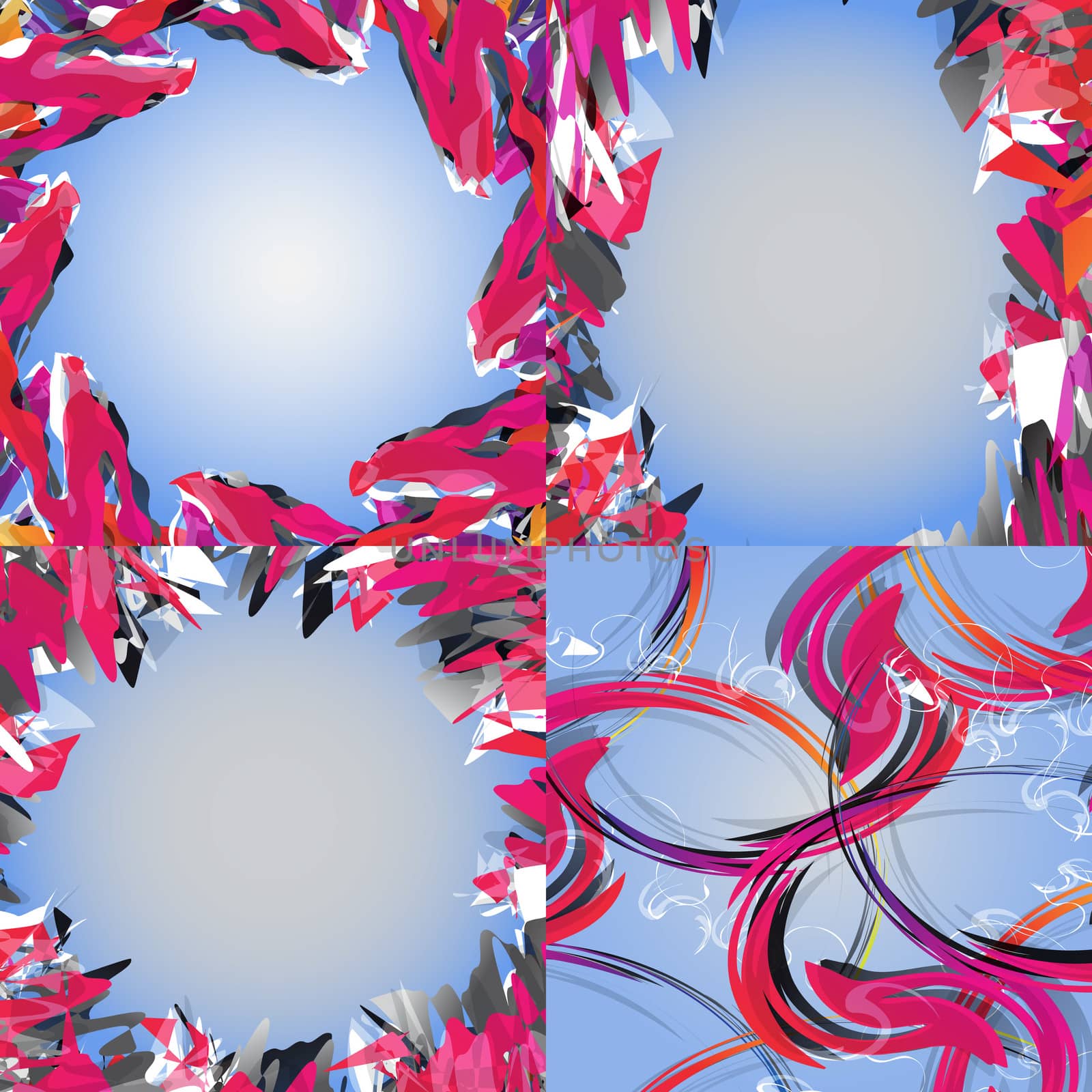 Set of Abstract Rainbow concept background.  illustration