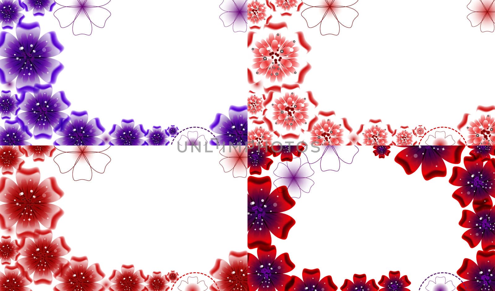 Set of Abstract flower background with place for your text.  by serhii_lohvyniuk