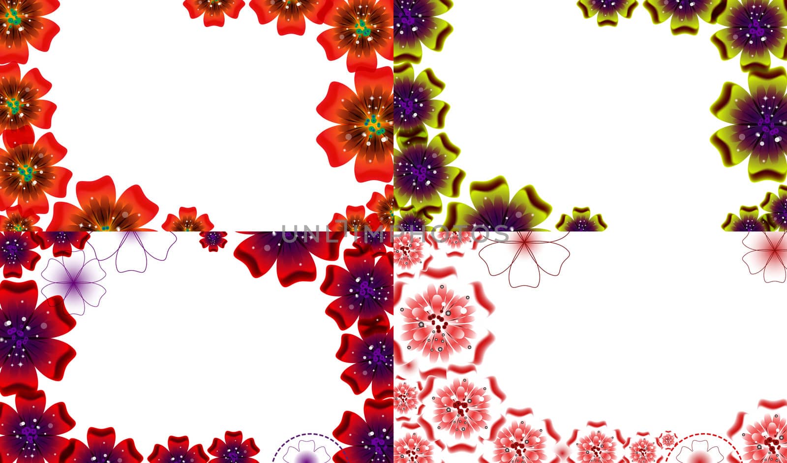 Set of Spring background for the design of flowers.  illustration