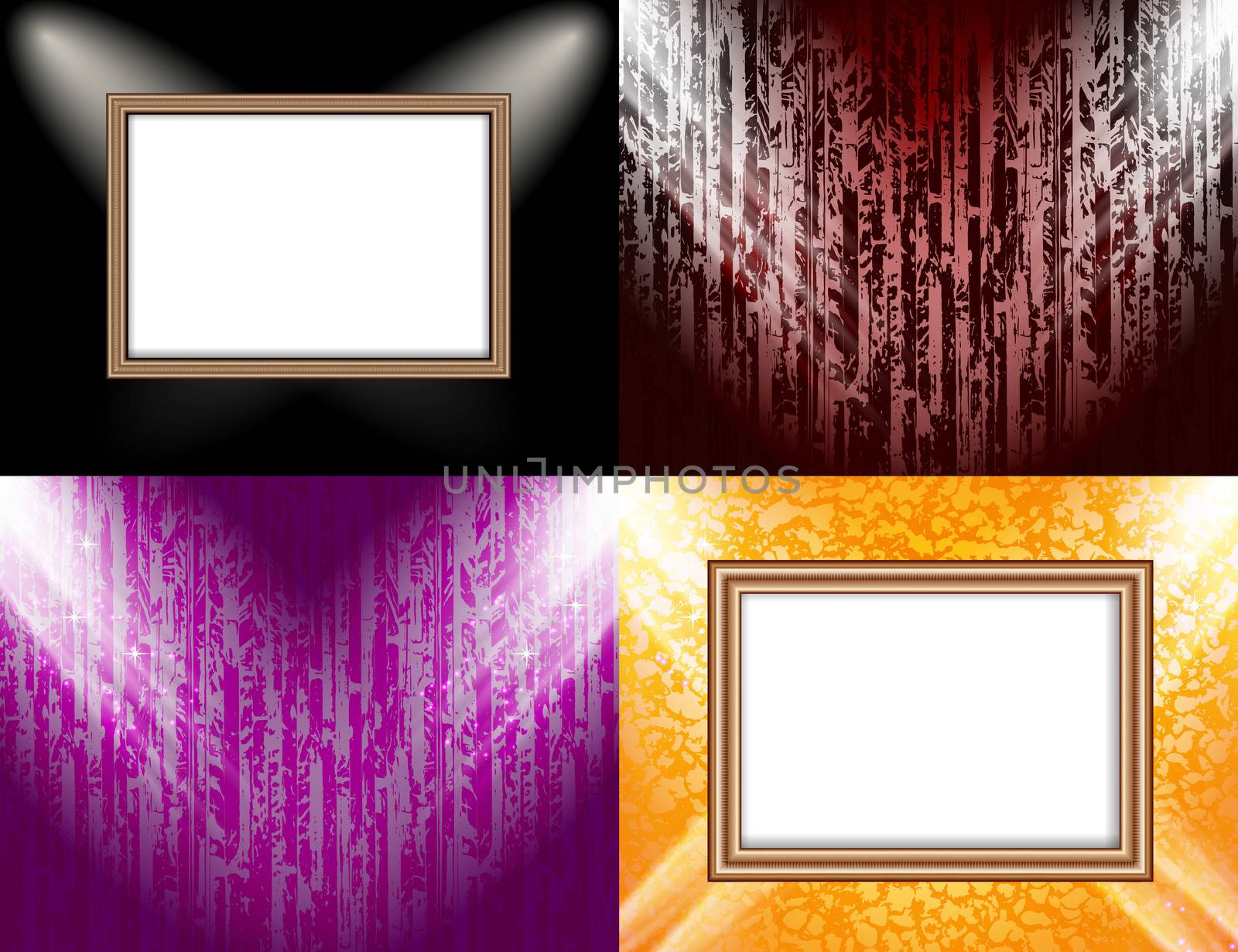 Set of Background with frames and spotlights.  by serhii_lohvyniuk