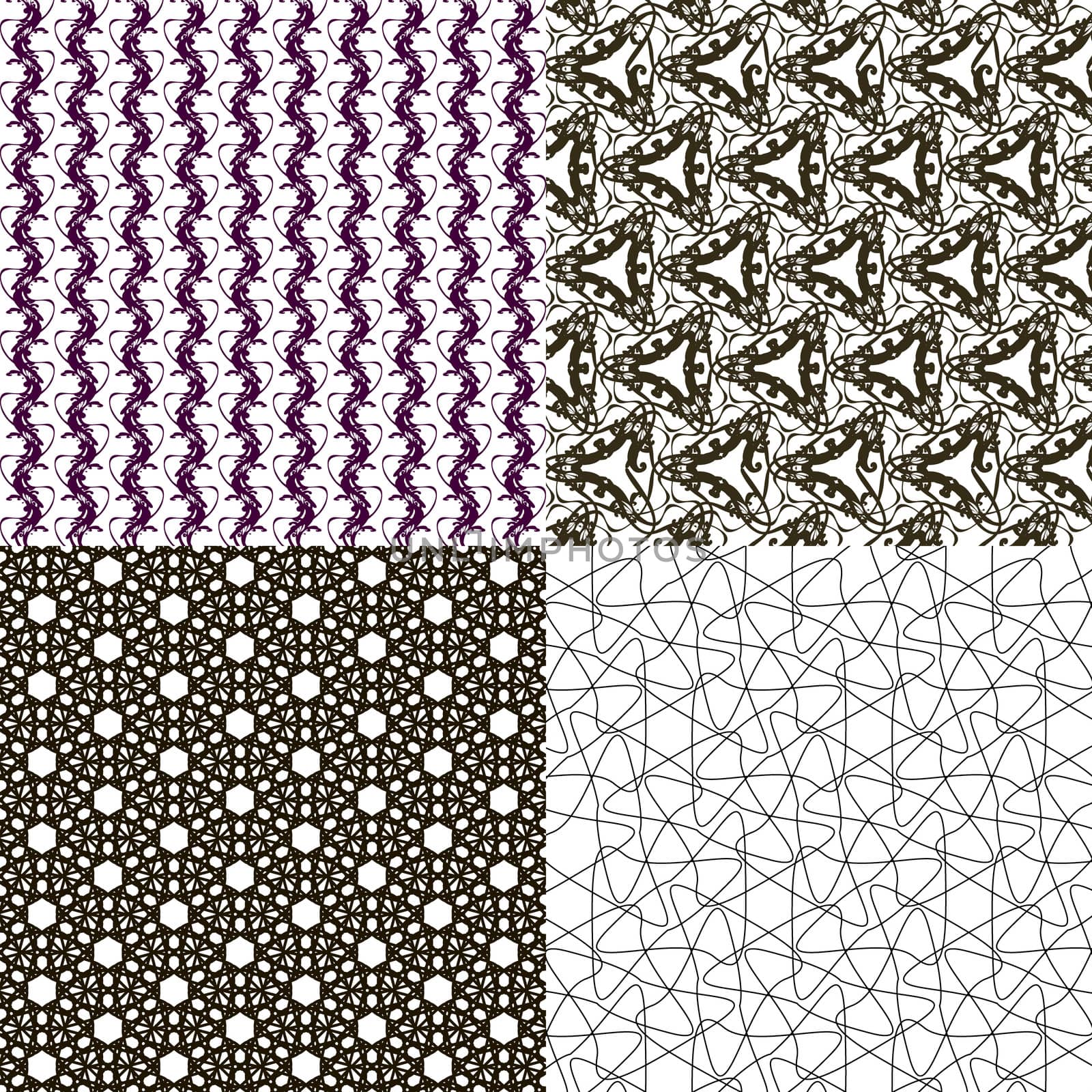 Set of  geometric pattern in op art design.  illustration art