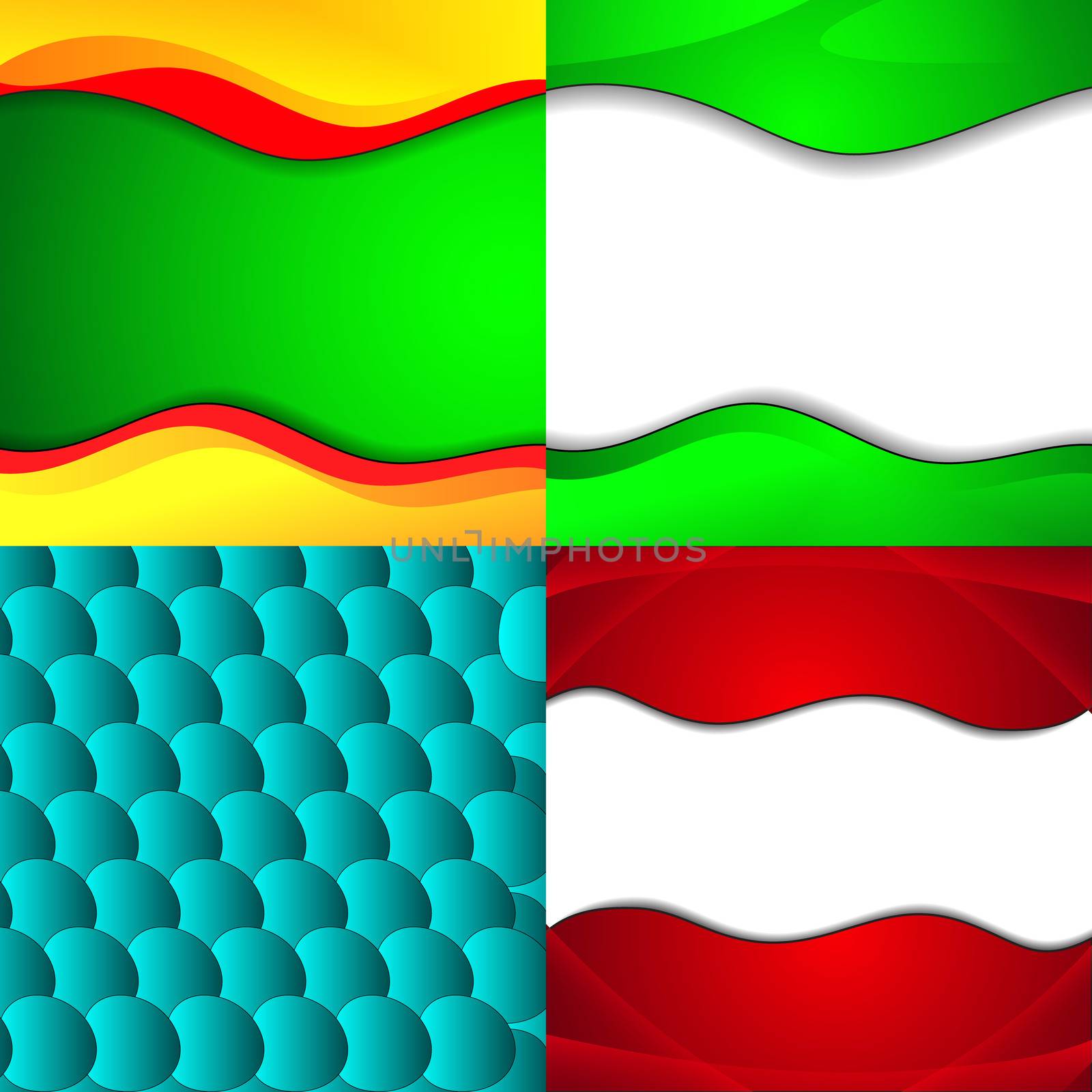 Set of bright abstract backgrounds. Design eps 10.  by serhii_lohvyniuk