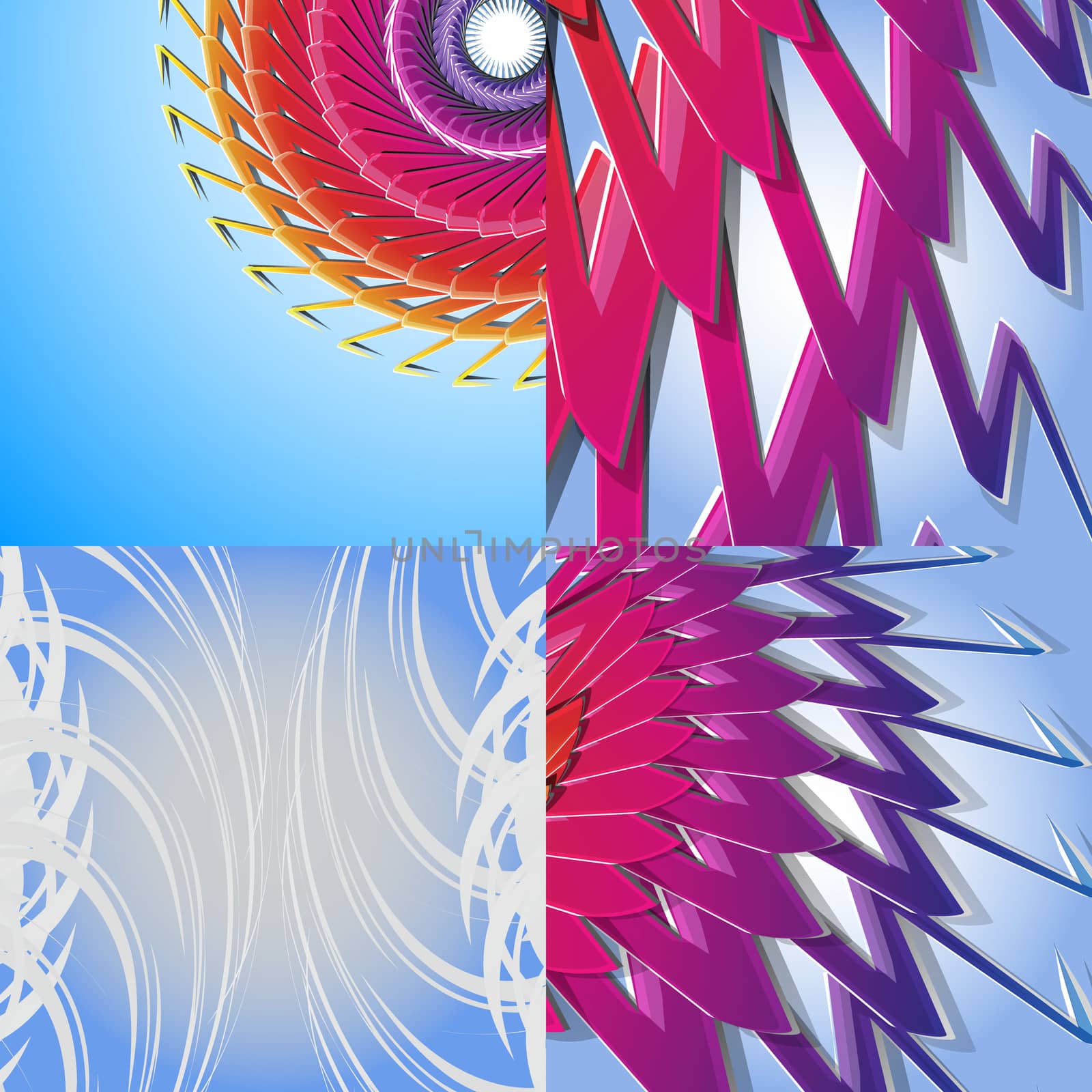 Set of colorful rainbow abstract background.  illustration