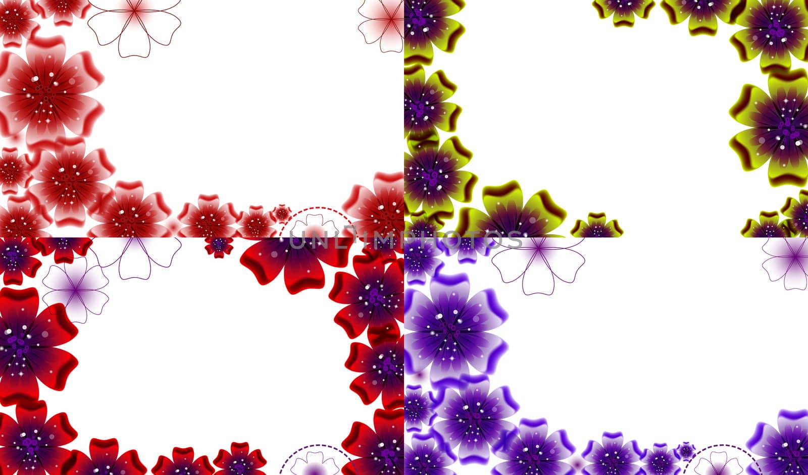 Set of Spring background for the design of flowers.  illustration