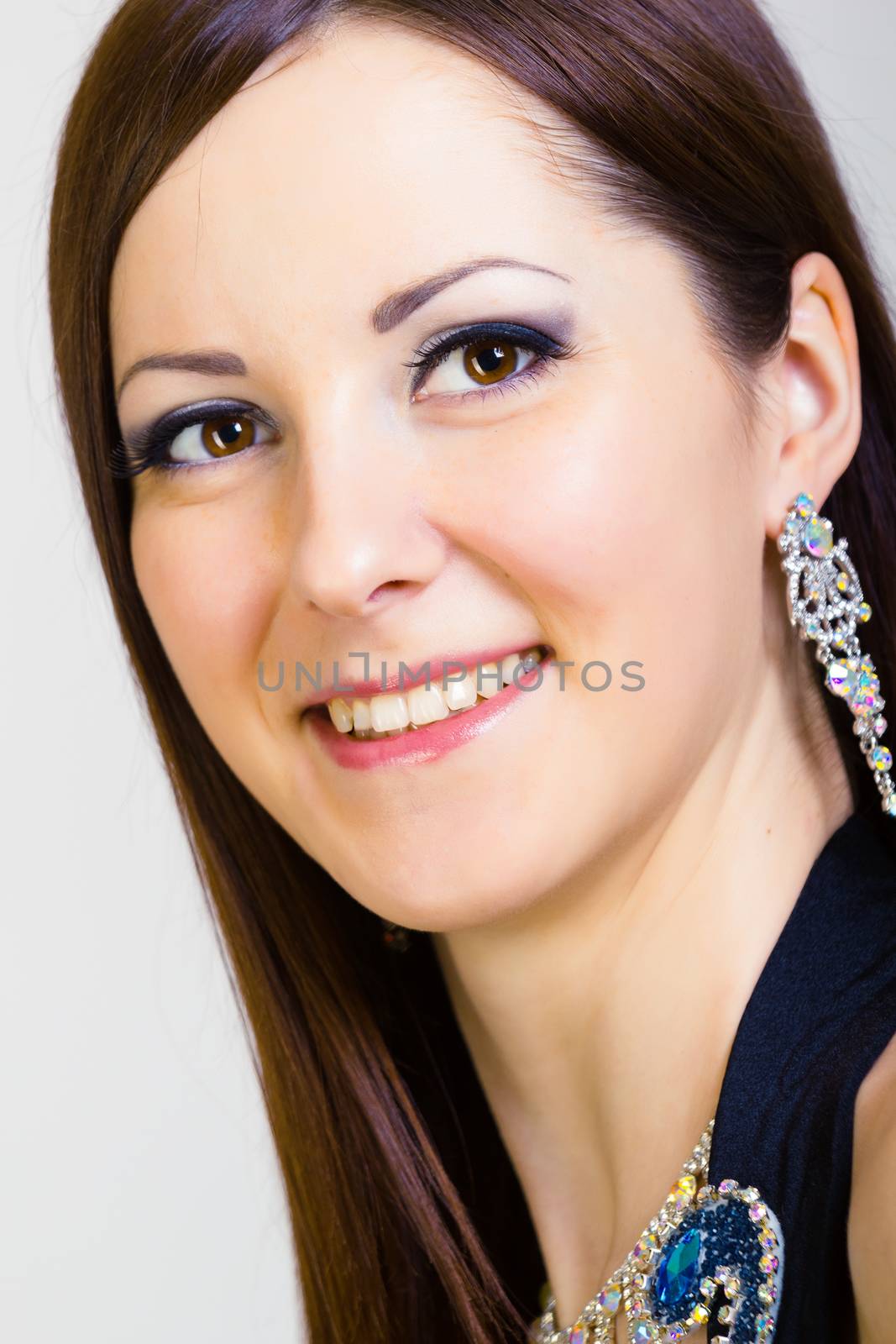 portrait of smiling girl dancer. studio photo