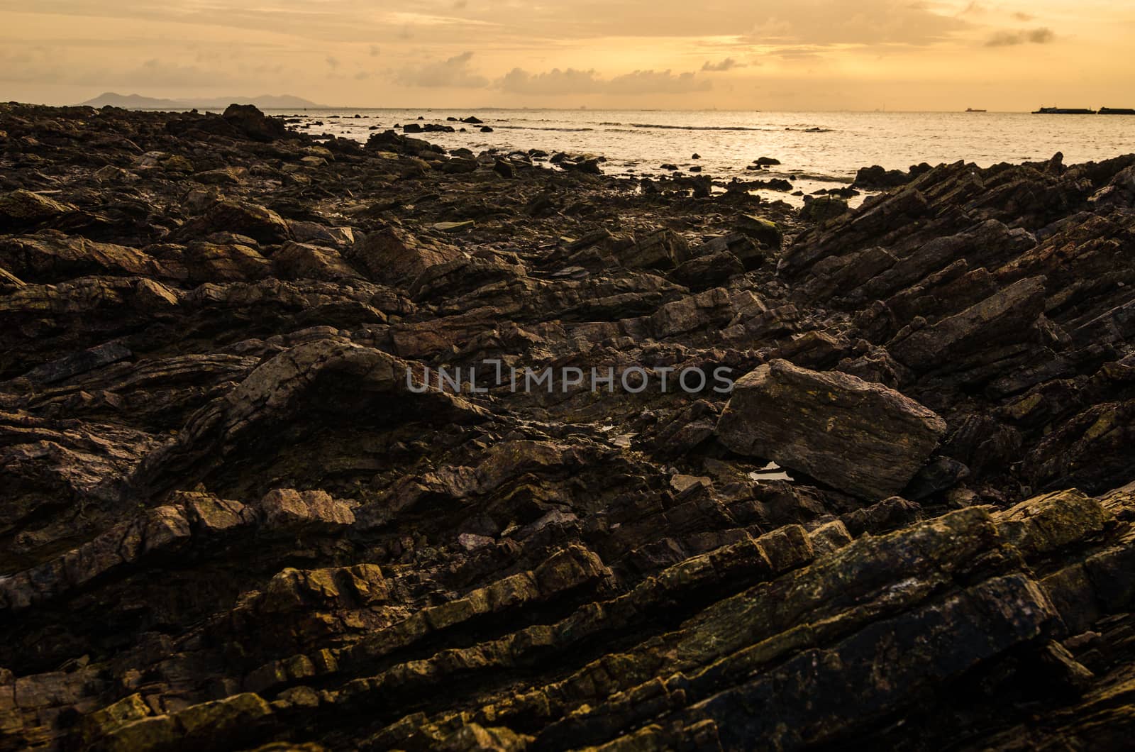 Rock and sea in the morning by sweetcrisis