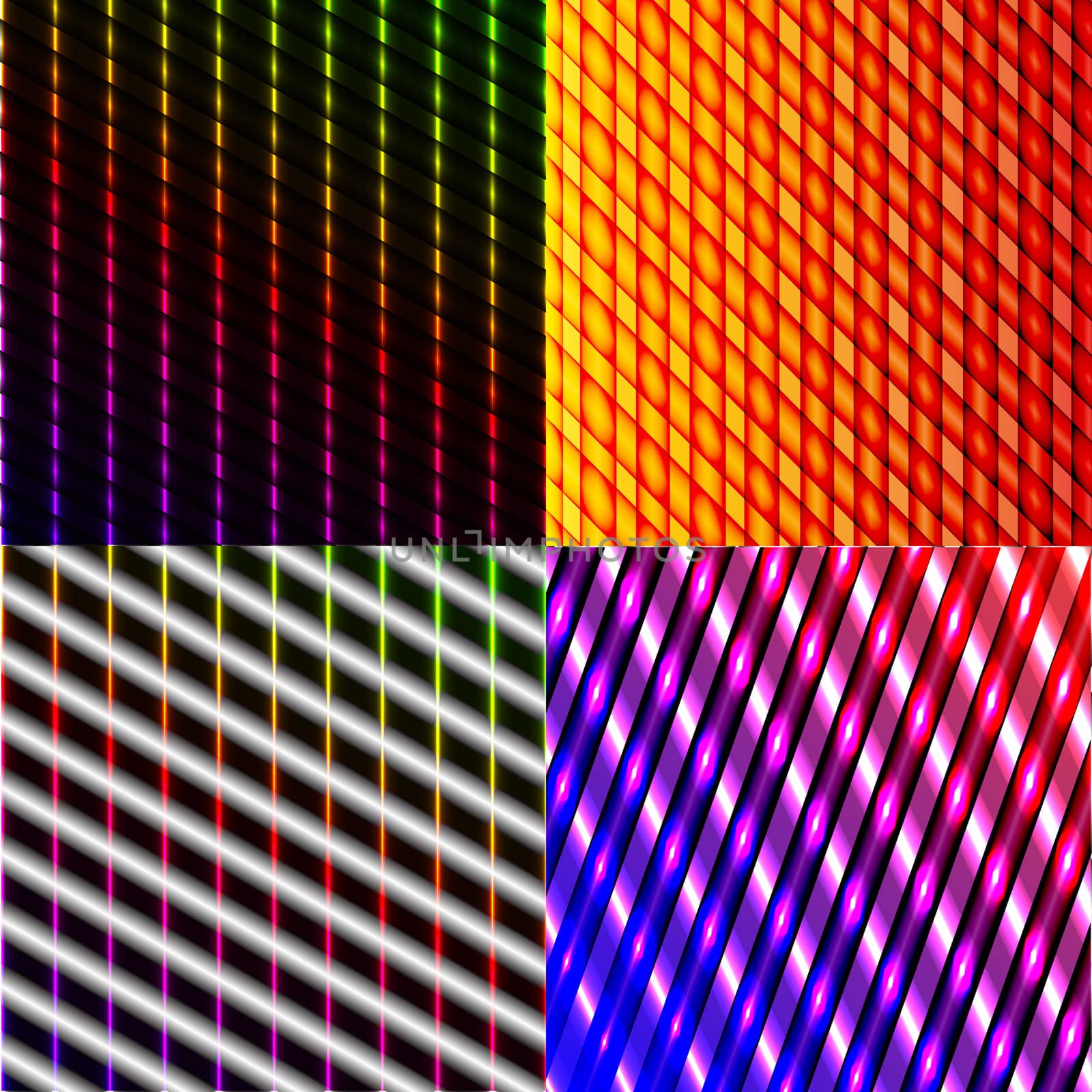 Set of 4 colorful abstract neon backgrounds. Rasterized copy.