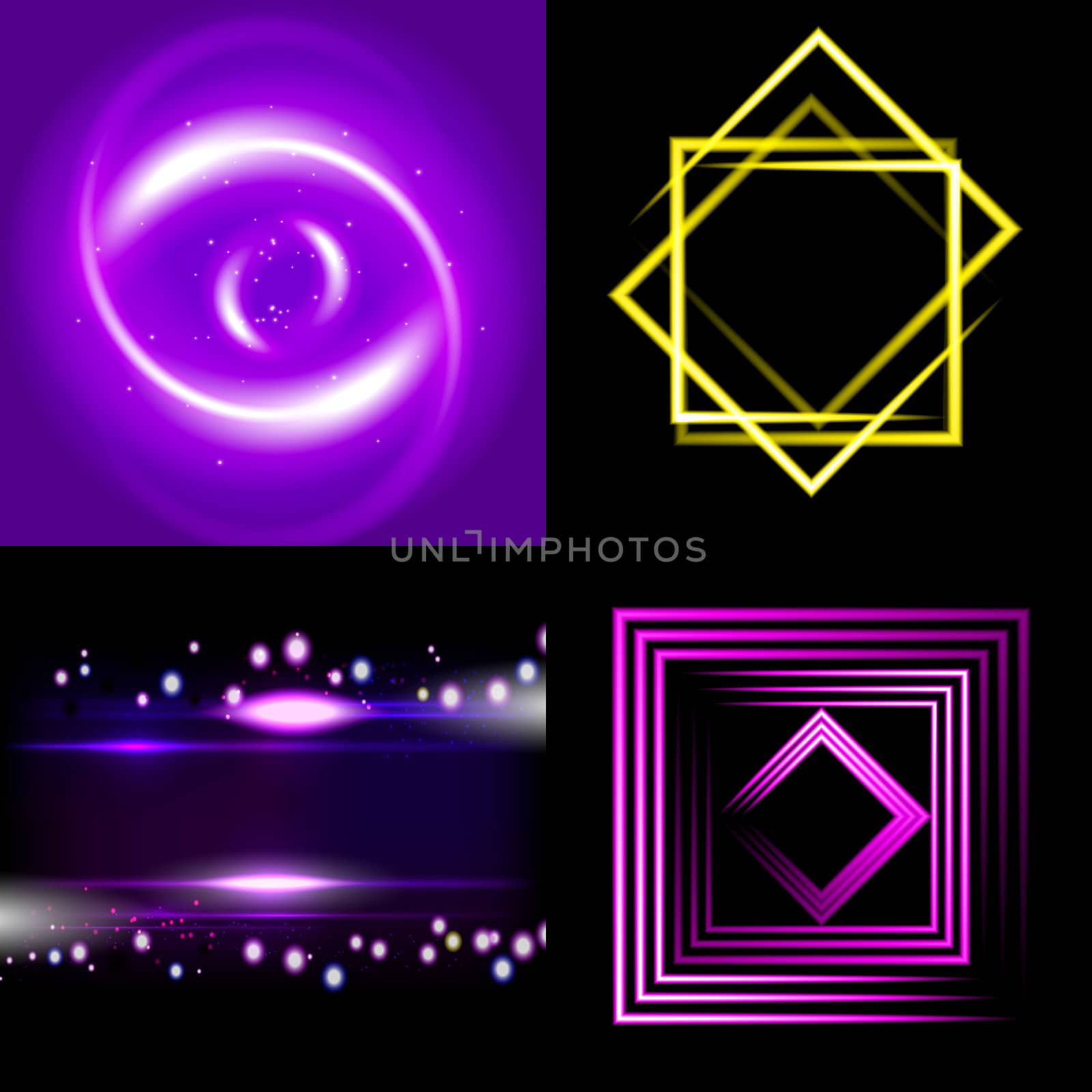 Set of Blurry abstract lines. Light effect. Sparkle background.  illustration