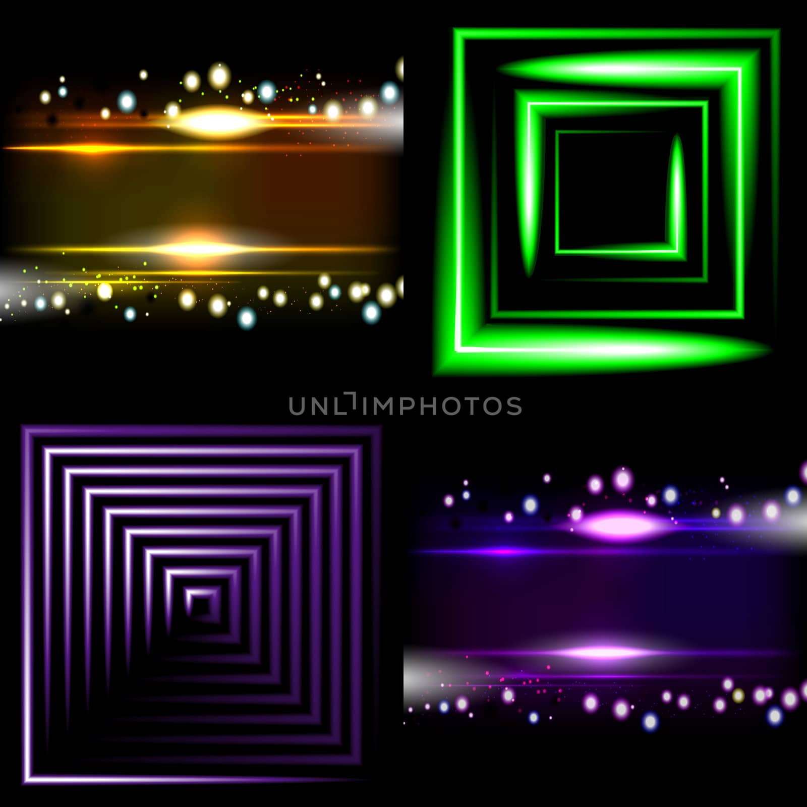 Set of Blurry abstract lines. Light effect. Sparkle background.  by serhii_lohvyniuk