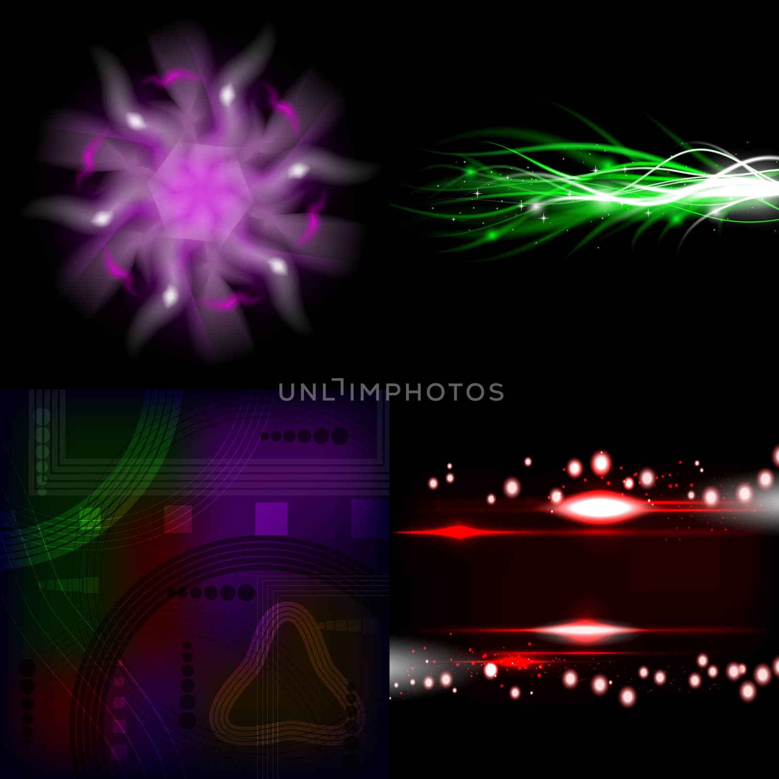 Set of Blurry abstract lines. Light effect. Sparkle background.  by serhii_lohvyniuk