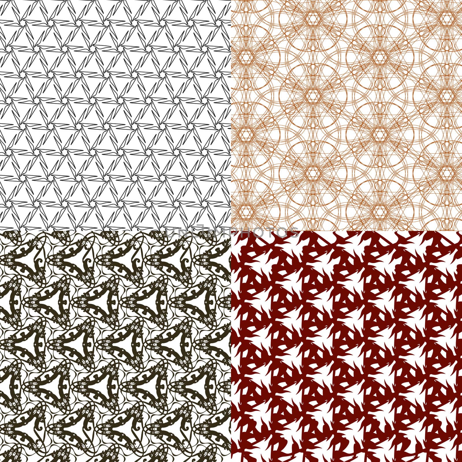 Set of 4 monochrome elegant patterns. ornaments. May be used as background. backdrop by serhii_lohvyniuk