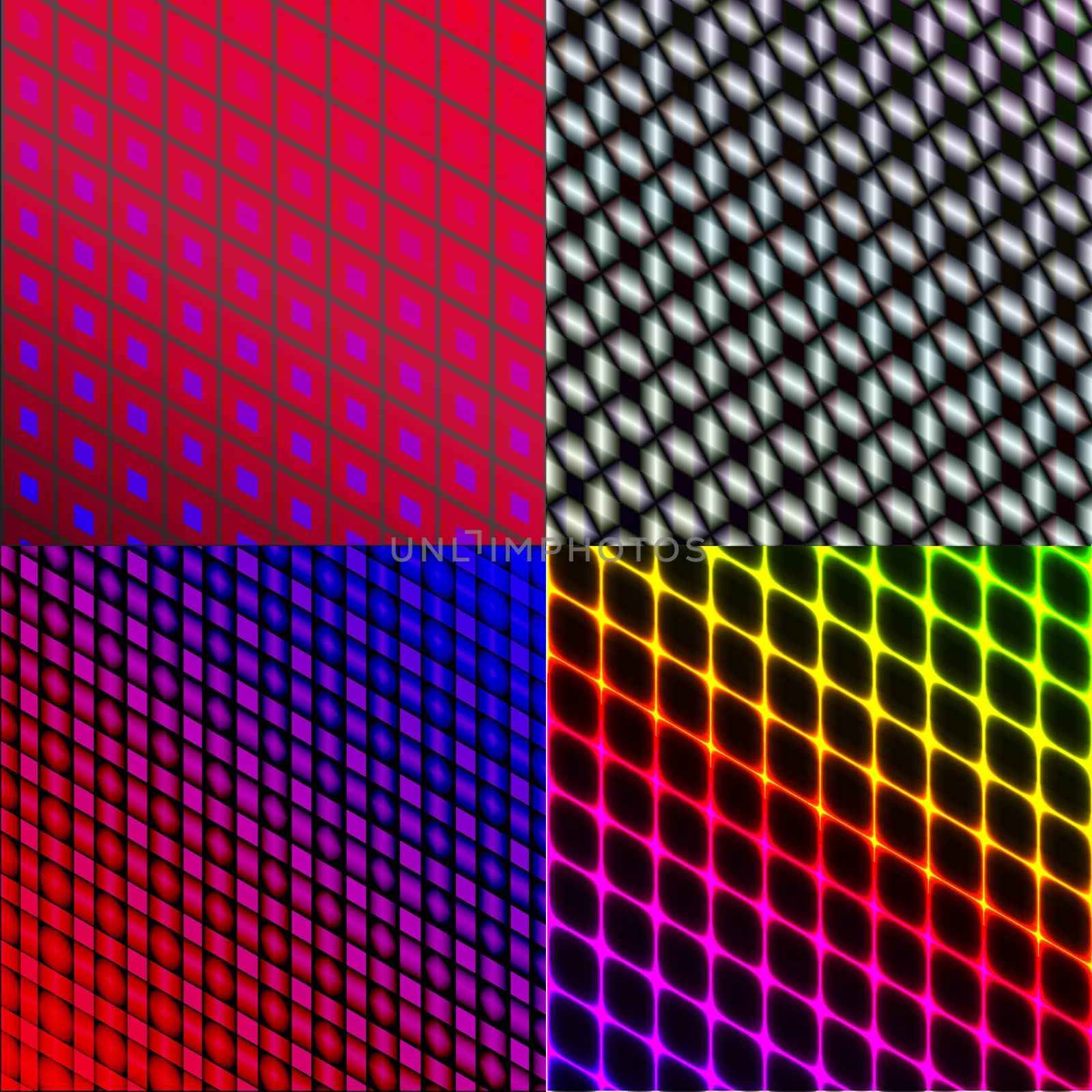 Set of 4 colorful abstract neon backgrounds. Rasterized copy by serhii_lohvyniuk