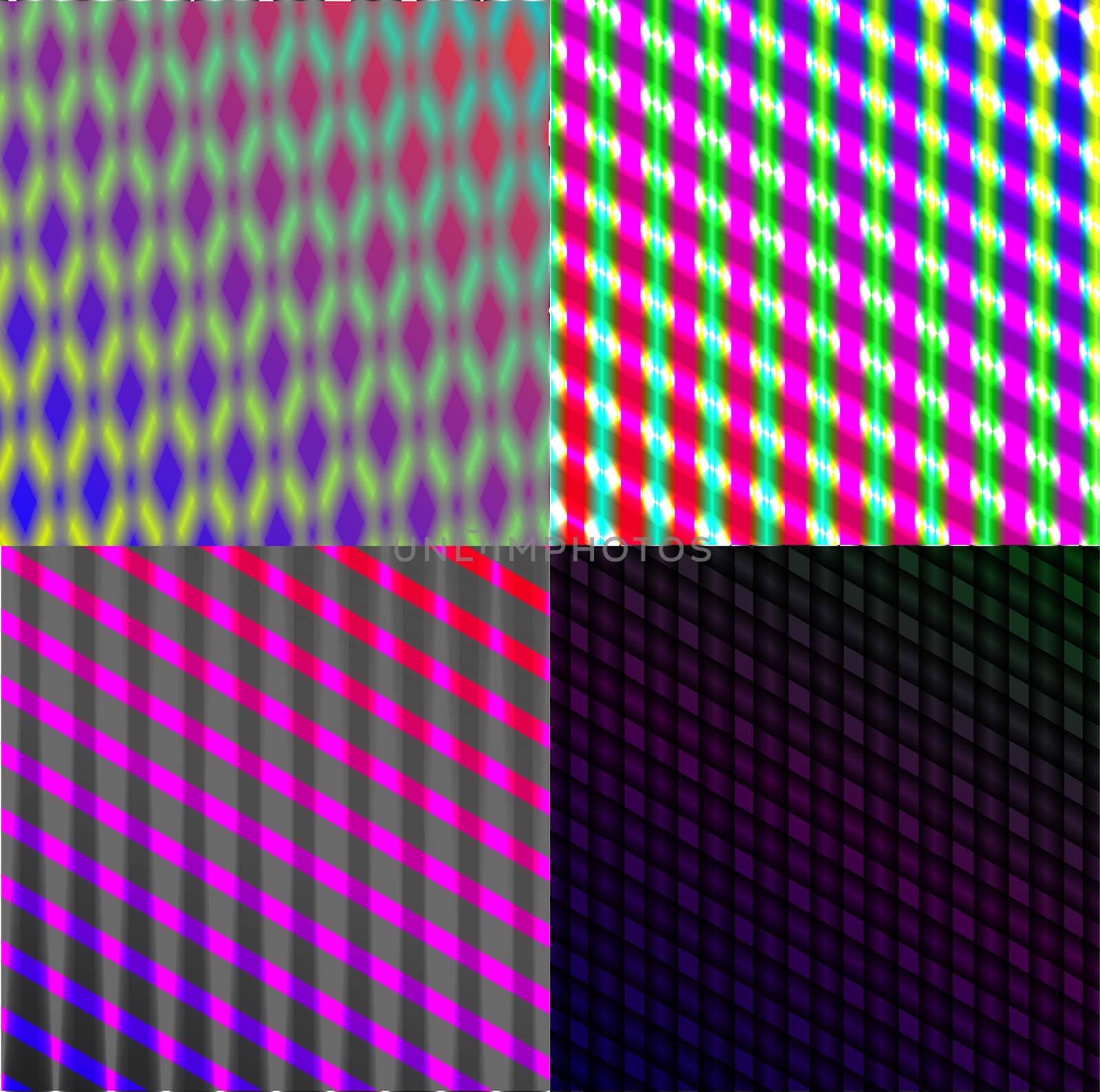 Set of dark abstract spectrum background lines.  illustration