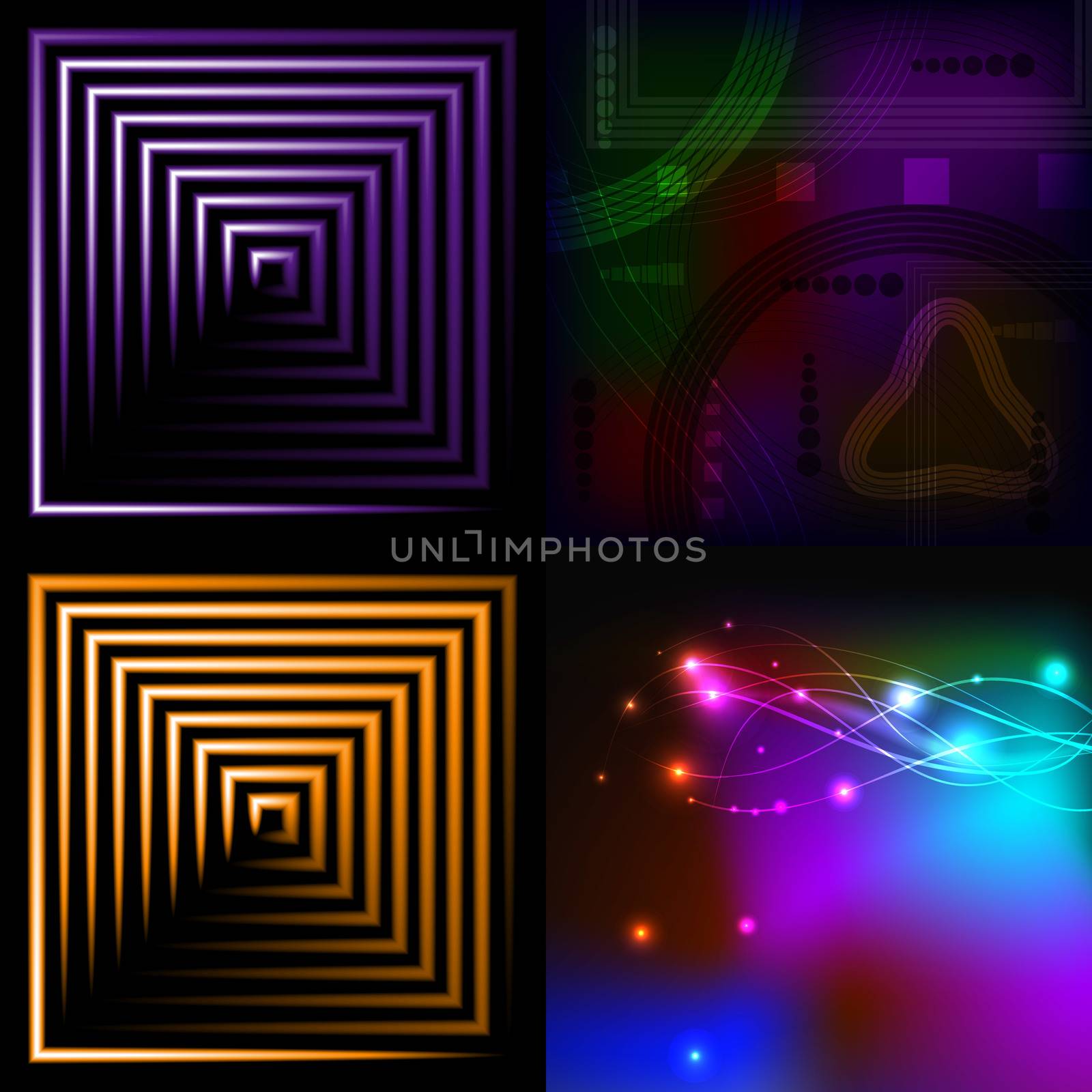 Set of Blurry abstract lines. Light effect. Sparkle background.  by serhii_lohvyniuk
